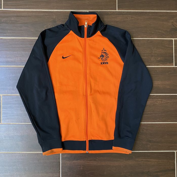KNVB Holland Netherland Football Soccer Nike Orange Full Zipper Track  Jacket M