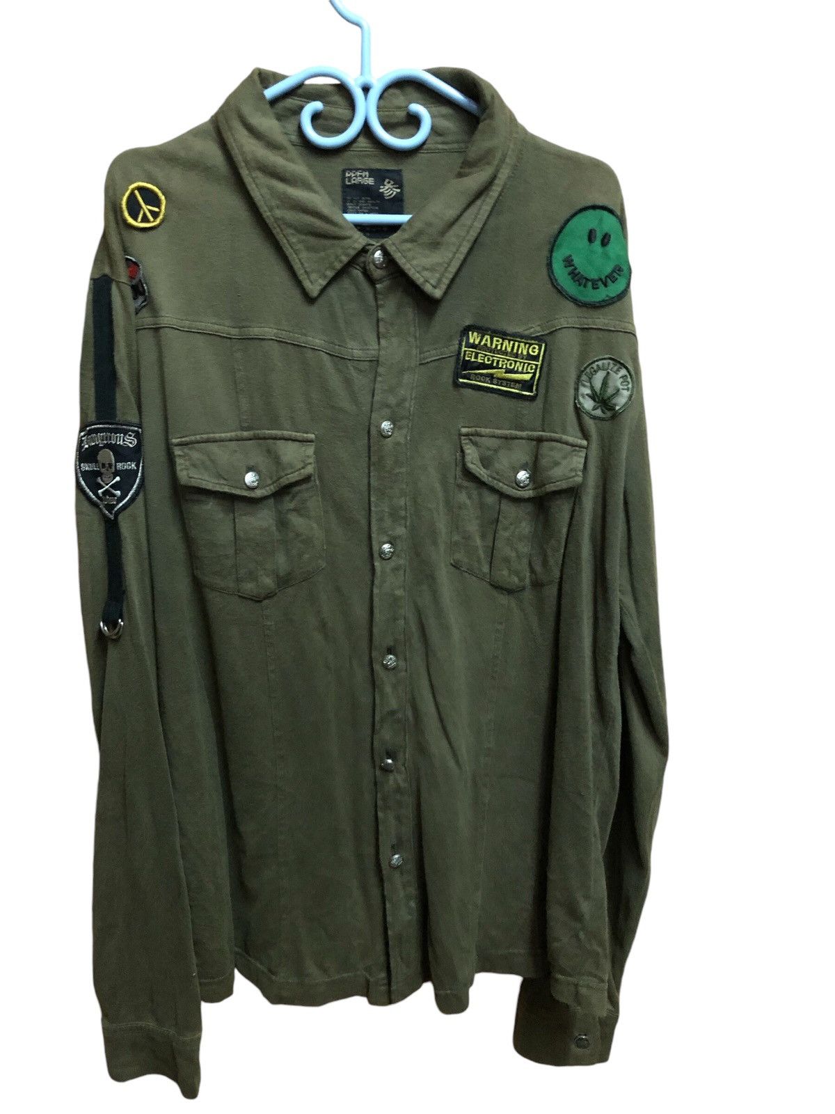 If Six Was Nine × Le Grande Bleu (L.G.B.) × PPFM PPFM patches Button Ups Punk Military Button Ups shirt Size US M / EU 48-50 / 2 - 1 Thumbnail