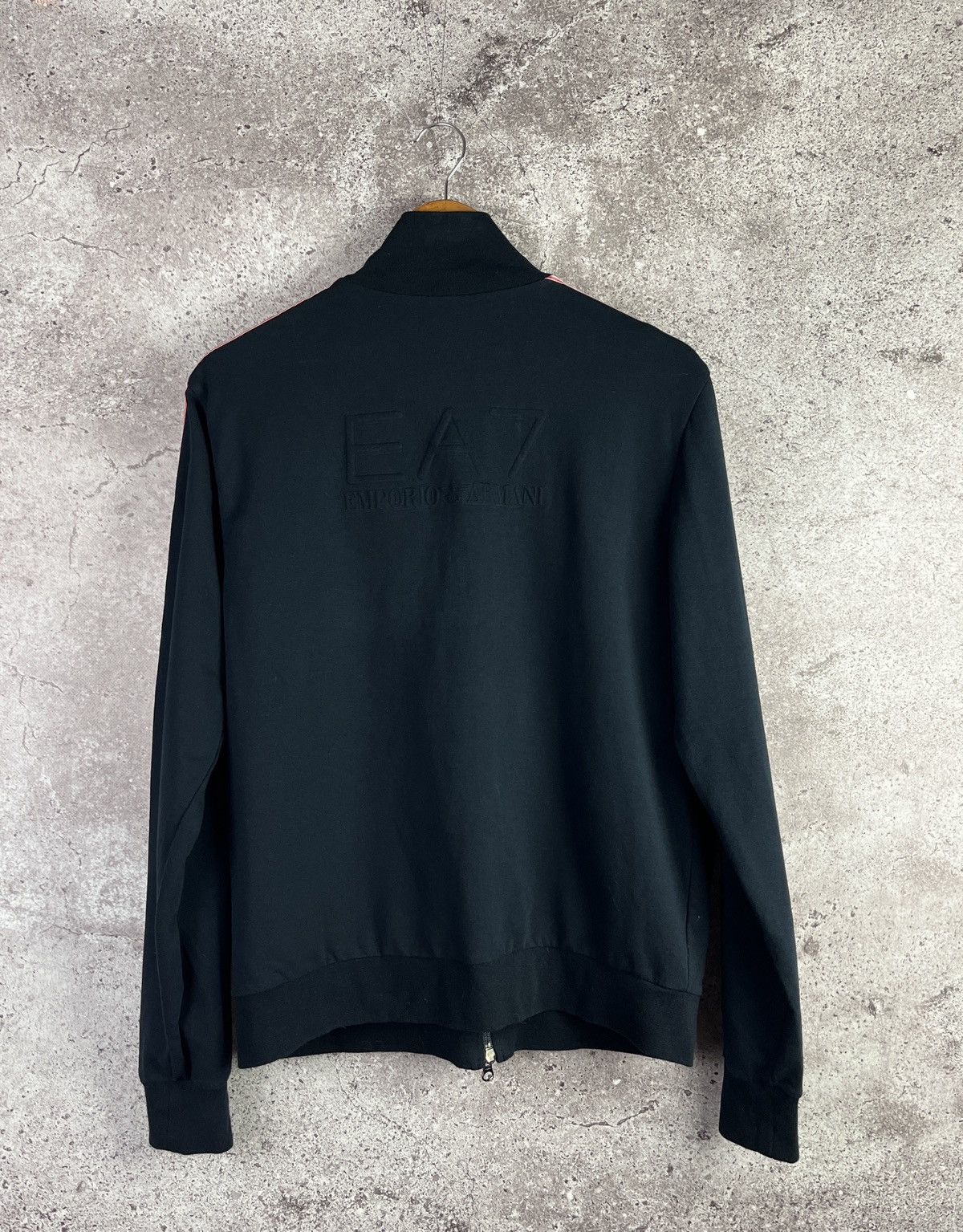 Emporio Armani Black Track Jacket Red Stripe Zip Sweatshirt Size XL Sport Size XL / US 12-14 / IT 48-50 - 3 Thumbnail