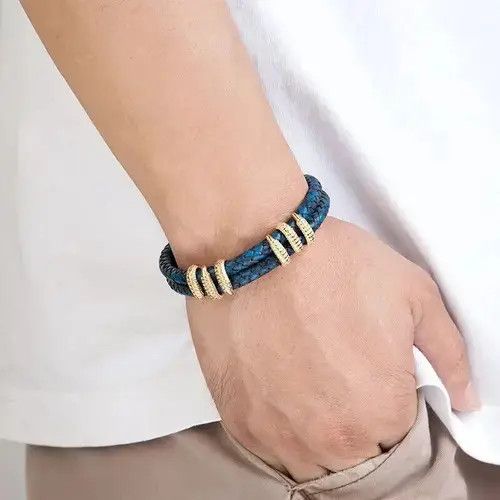 Jewelry × Vintage Braided Leather With Gold Dragon Claw Bracelet Size ONE SIZE - 1 Thumbnail