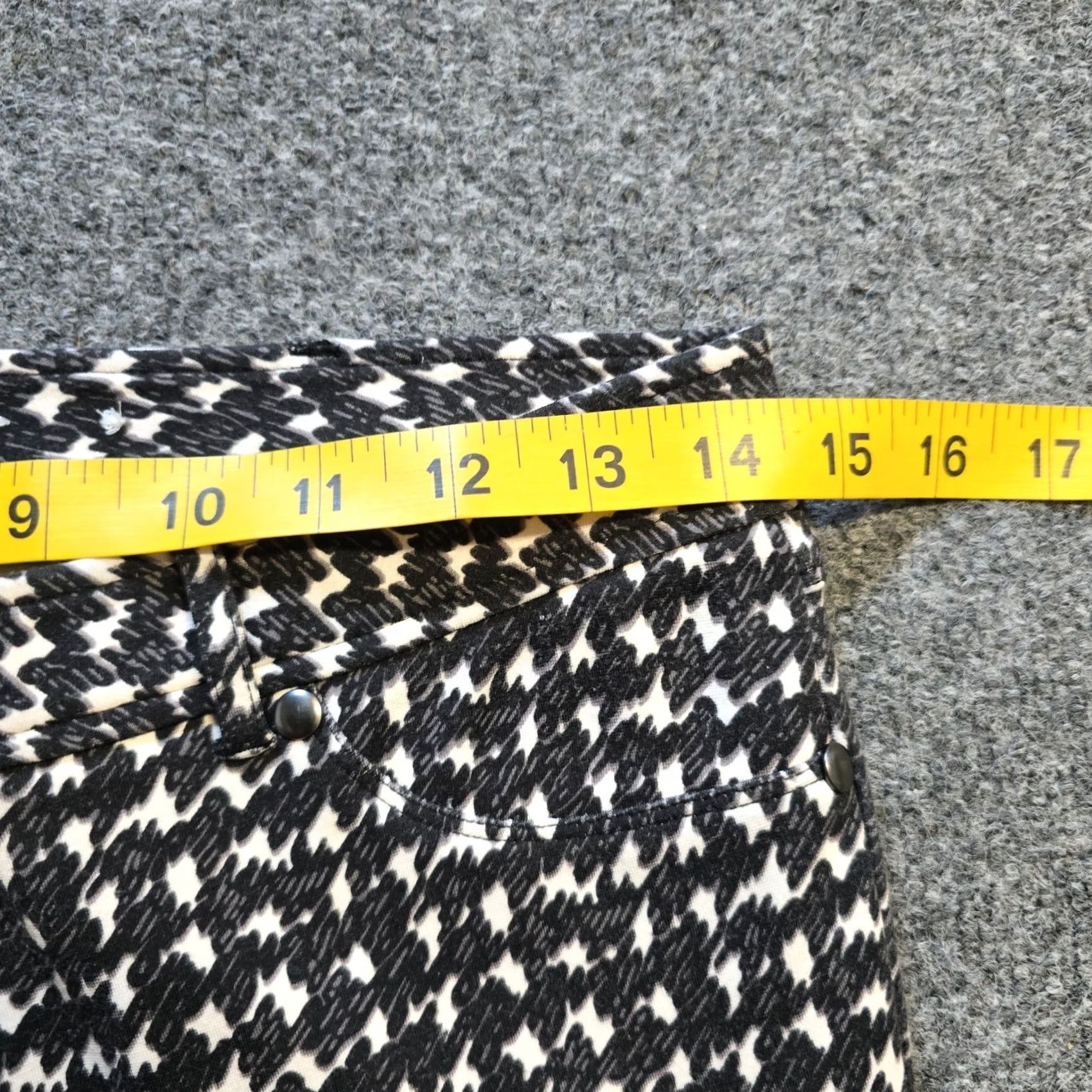 J.McLaughlin J. McLaughlin Pants Womens Size 2 Gray Abstract Houndstooth Stretch Skinny Casual Trousers Size 26" / US 2 / IT 38 - 6 Thumbnail