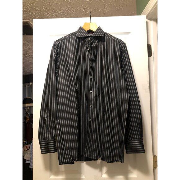 Eton Eton men's black 100%cotton casual shirt size: 17 Size US XL / EU 56 / 4 - 1 Thumbnail