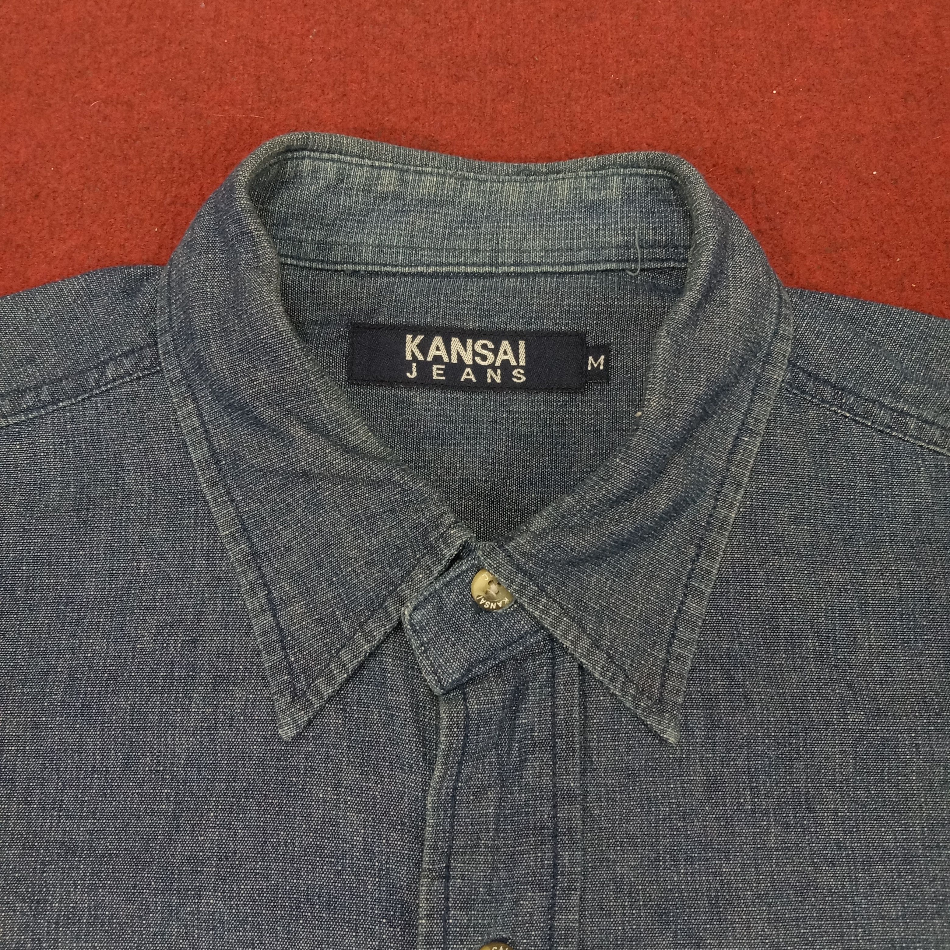 Japanese Brand × Kansai Yamamoto × Vintage Kansai Jeans Shirt Japanese Brand Casual Style Size US L / EU 52-54 / 3 - 3 Thumbnail