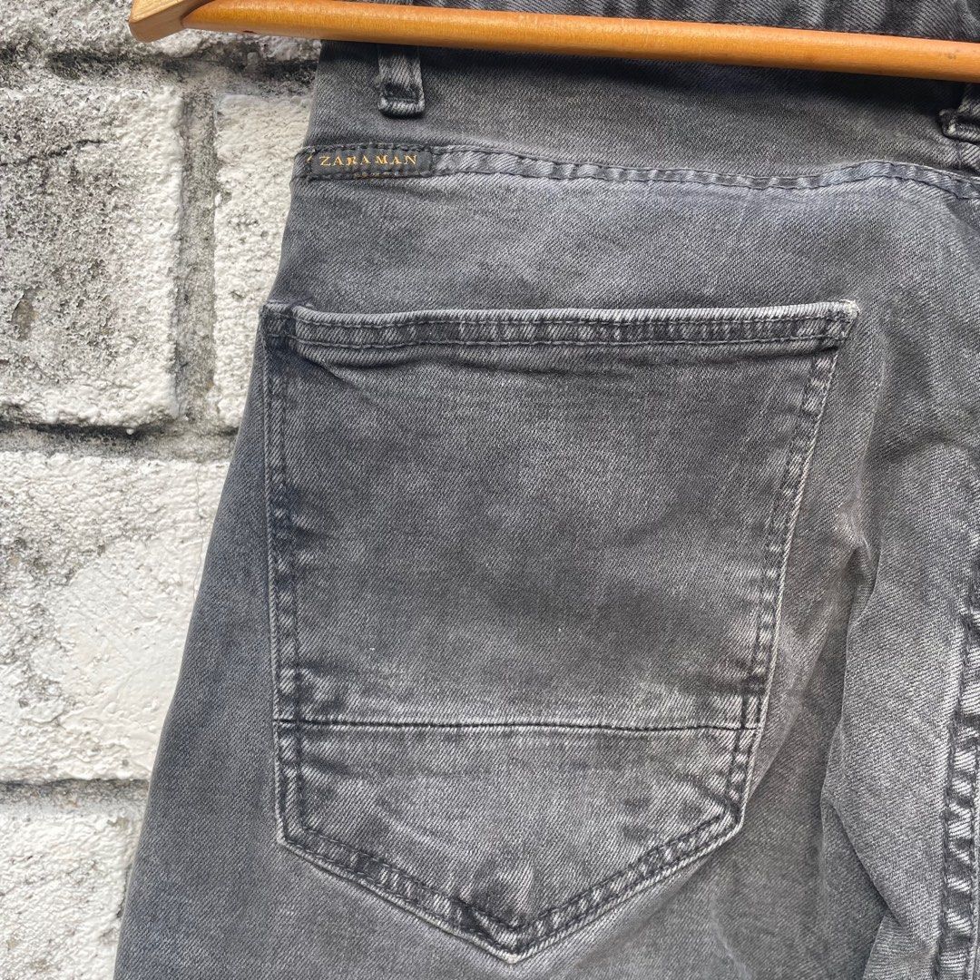 Zara Size 28 Zara Man Jeans with Patch on Knee Charcoal Grey Size US 28 / EU 44 - 6 Thumbnail