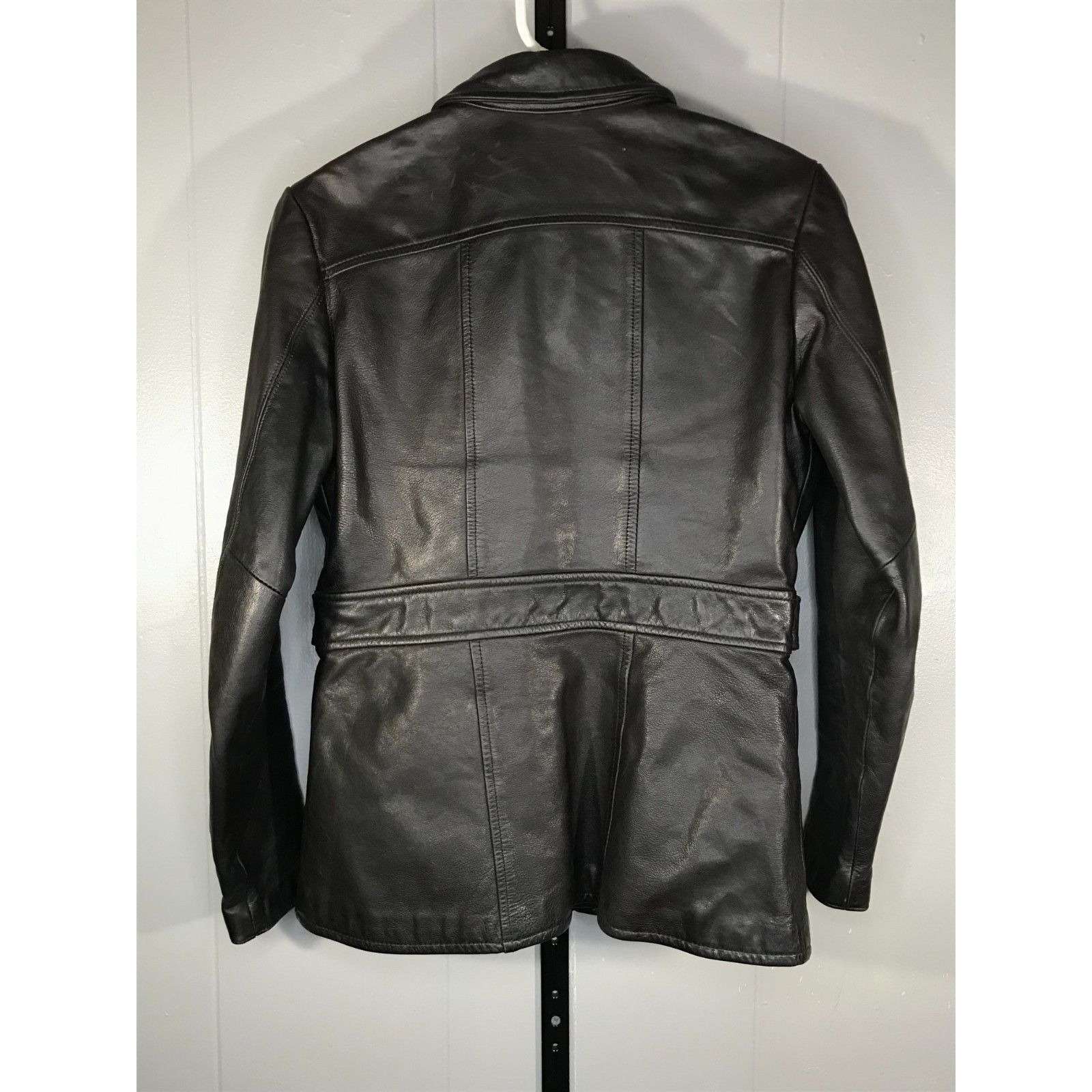 Banana Republic Vintage Banana Republic Leather Jacket Y2K Safari moto Women Size XS / US 0-2 / IT 36-38 - 2 Thumbnail