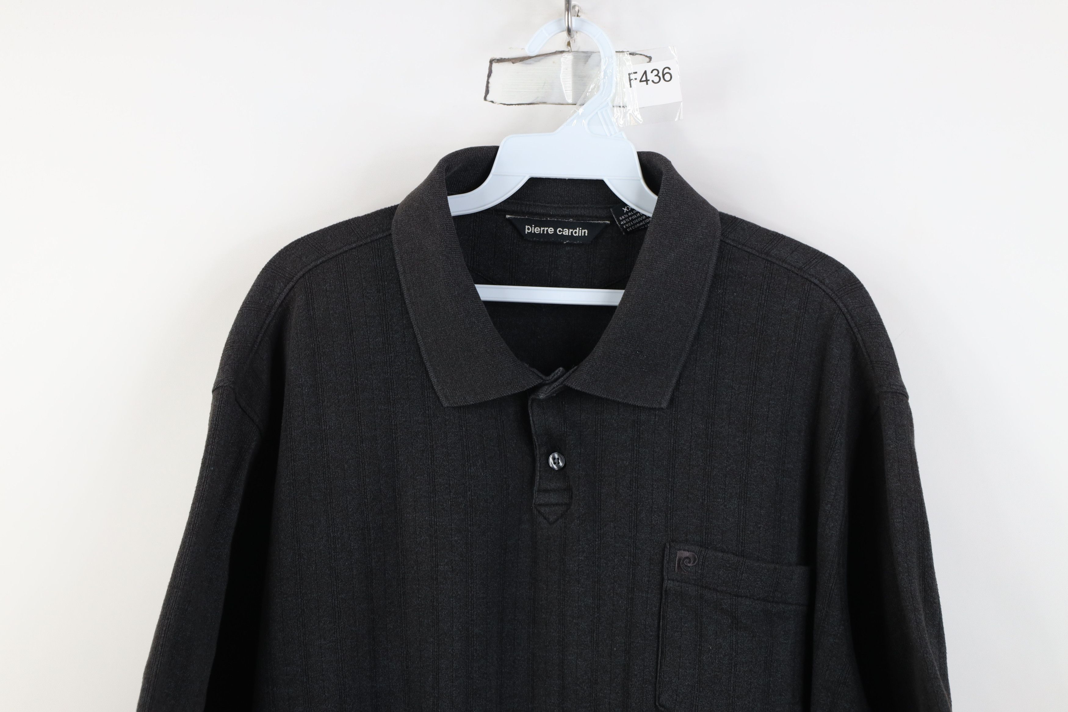 Pierre Cardin Vintage 90s Pierre Cardin Collared Polo Shirt Charcoal Gray Size US XXL / EU 58 / 5 - 2 Thumbnail