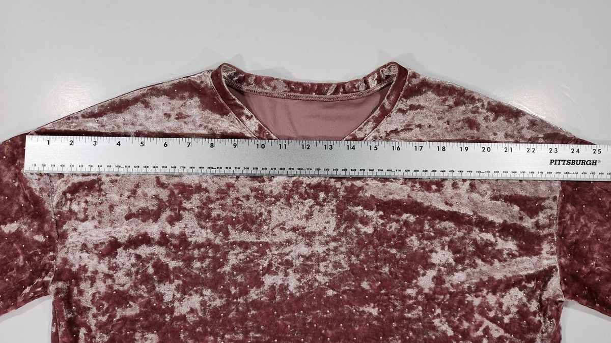 Other Les Petites Crushed Velvet Rhinestone V-Neck Pullover Sz L Size L / US 10 / IT 46 - 3 Thumbnail