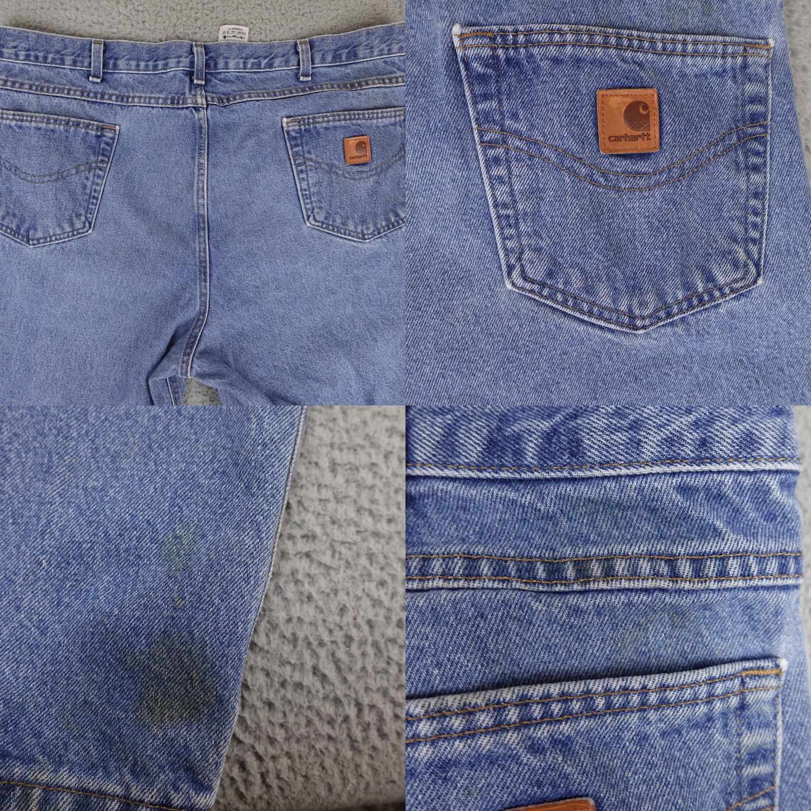 Carhartt Carhartt Jeans Mens 44x32 Blue Denim Patch B18 DST Work Regular 90s Logo USA Mens Size US 44 / EU 60 - 9 Thumbnail