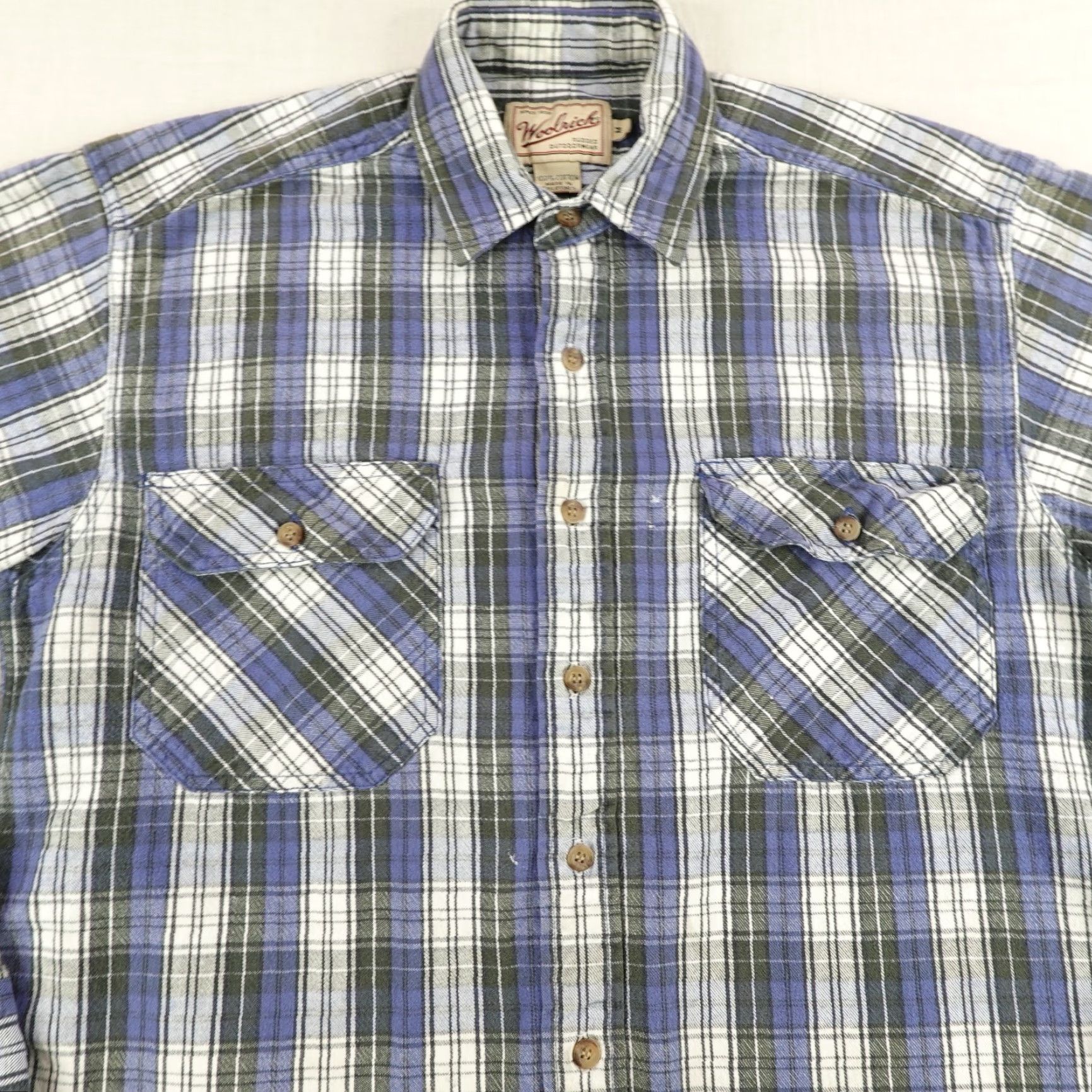Vintage VINTAGE Woolrich Plaid Flannel Shirt Mens Medium Blue Green Gray Button-Up Work Utility Outdoor Size US M / EU 48-50 / 2 - 3 Thumbnail