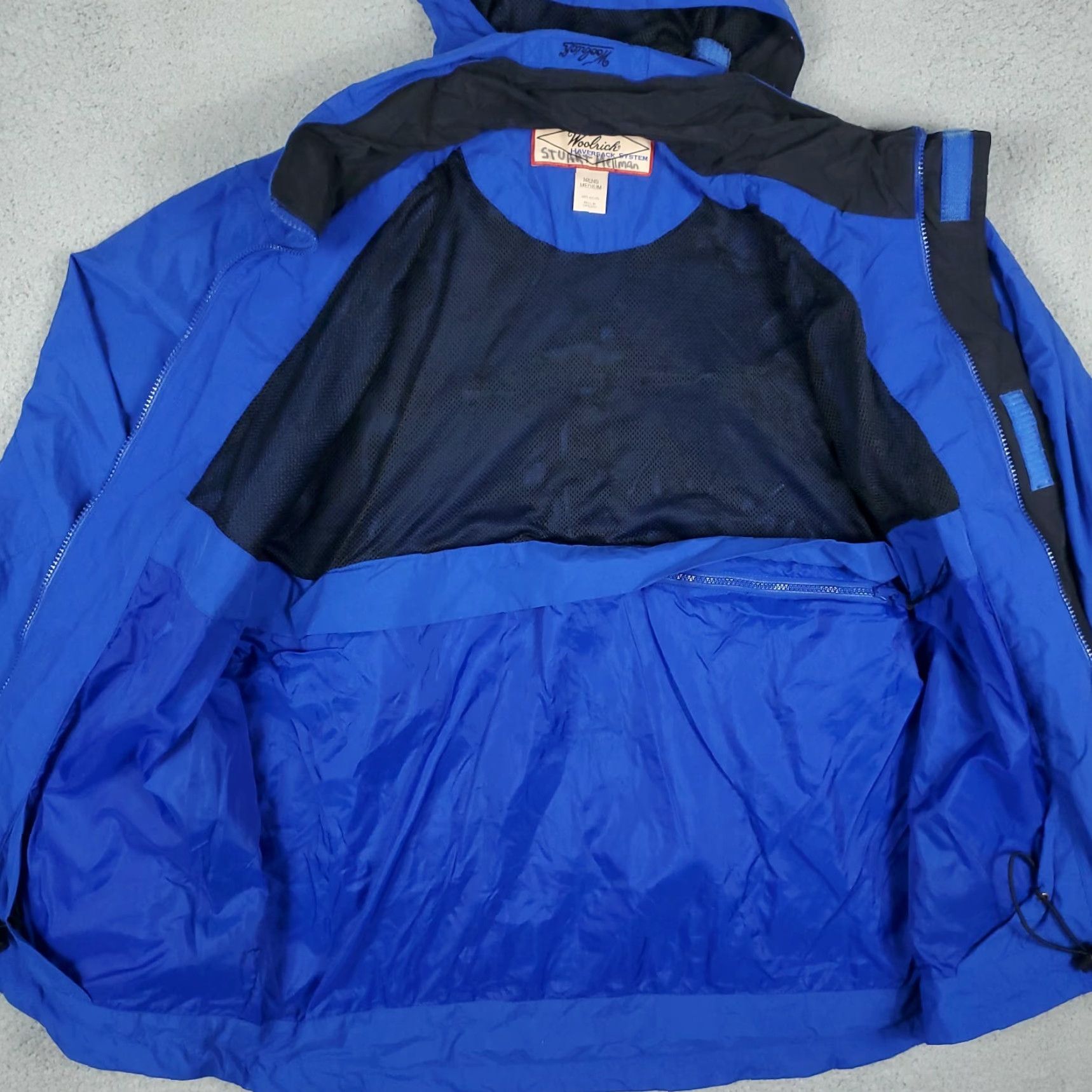 Vintage VINTAGE Woolrich Mens Medium Windbreaker Hoodie Jacket Nylon Blue All Seasons Outdoor Fall Winter Size US M / EU 48-50 / 2 - 5 Thumbnail