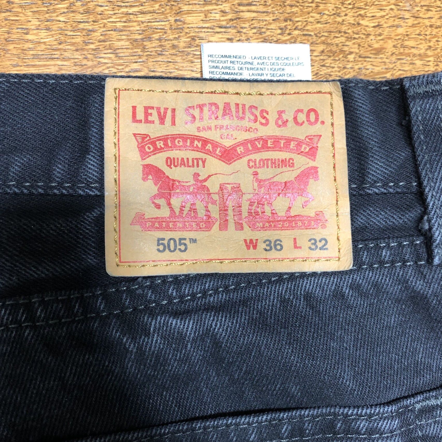 Levi's Levi's 505 Jeans Mens Straight 35x31 Black Denim Western Cowboy Rodeo 80s 90s USA Classic Size US 35 - 4 Thumbnail