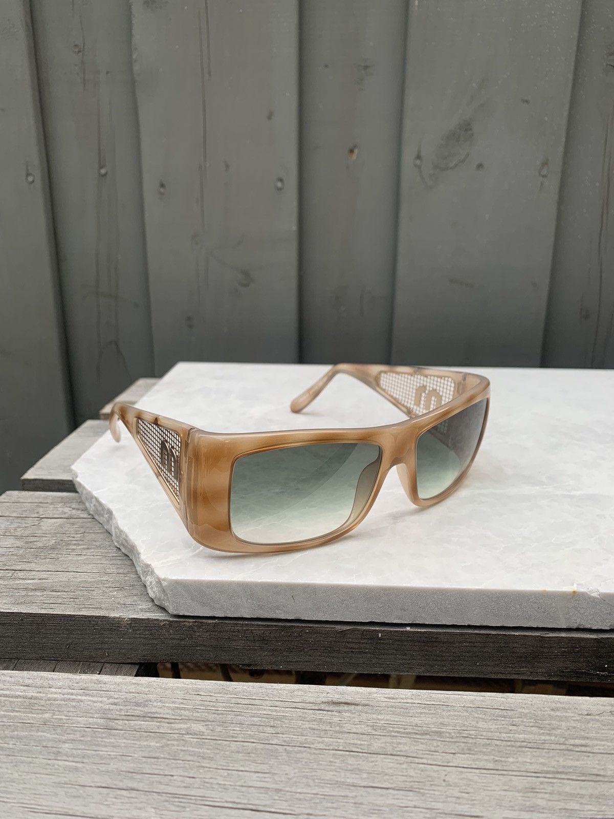 Miu Miu × Prada × Vintage 2000s Miu Miu Sunglasses Mesh Side Y2K Vintage Prada SMU01H Size ONE SIZE - 15 Thumbnail