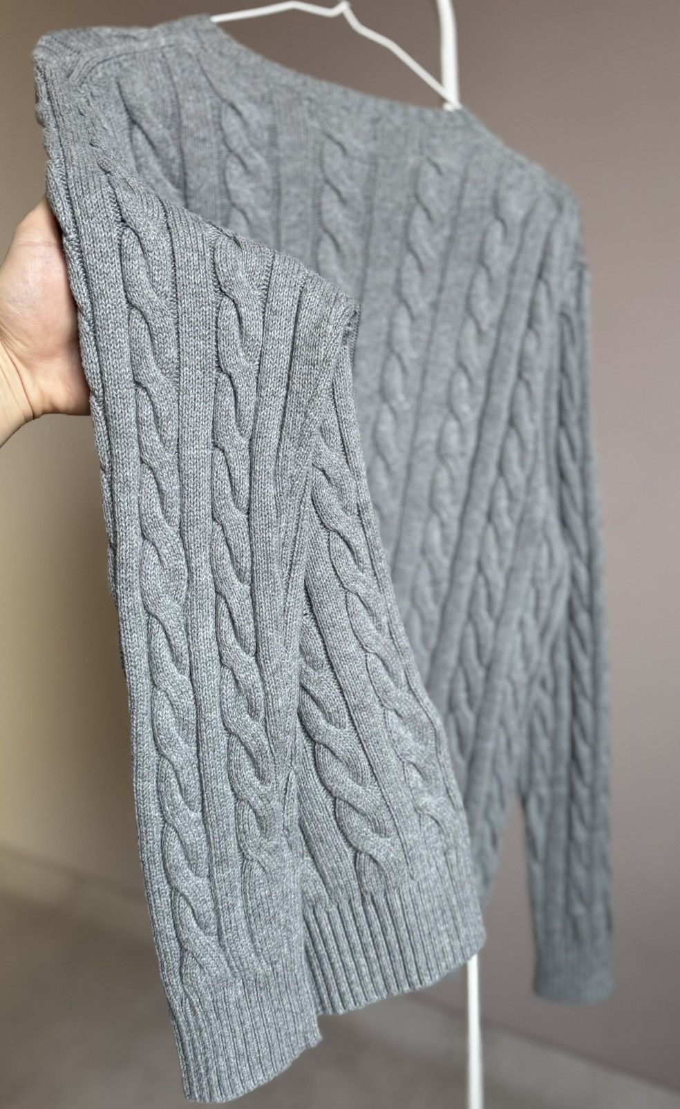 Polo Ralph Lauren Polo Ralph Lauren Cable Knit Cotton Sweater Gray M Size US M / EU 48-50 / 2 - 11 Thumbnail