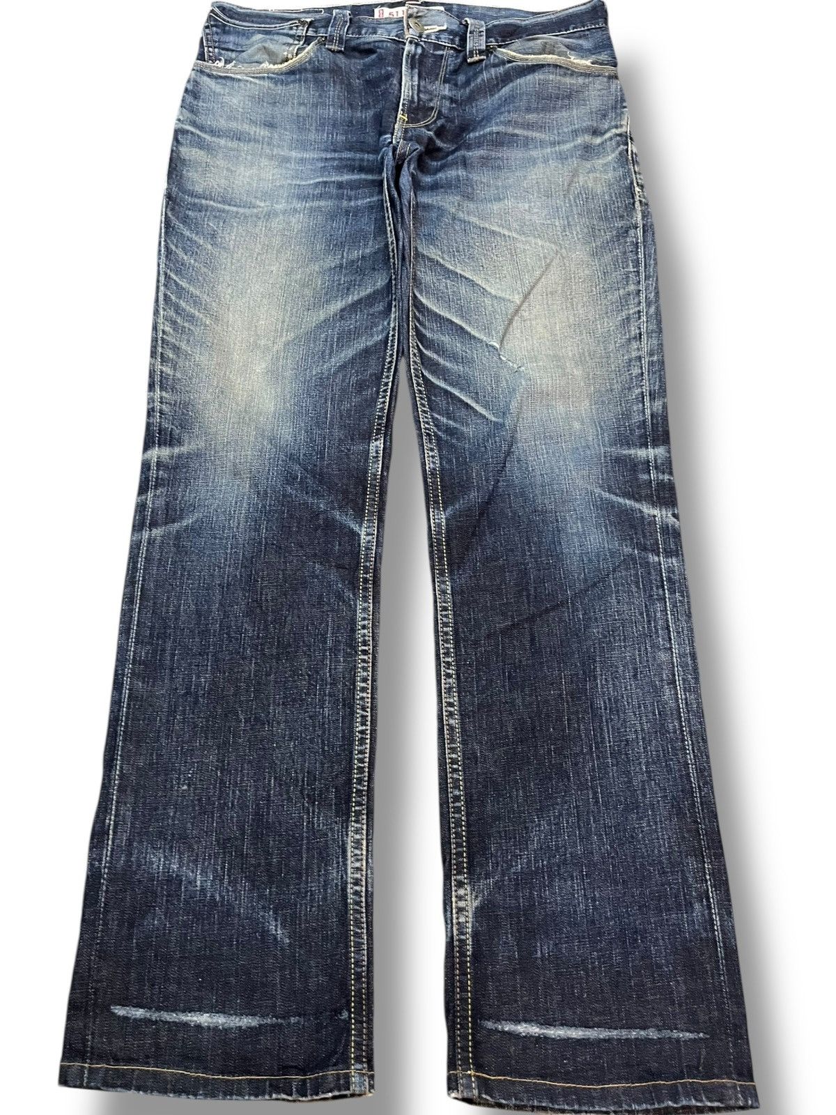 Levi's Vintage Clothing Vintage Levi’s 511 Slim Buckle Belt Whiskers Denim Size US 34 / EU 50 - 1 Thumbnail