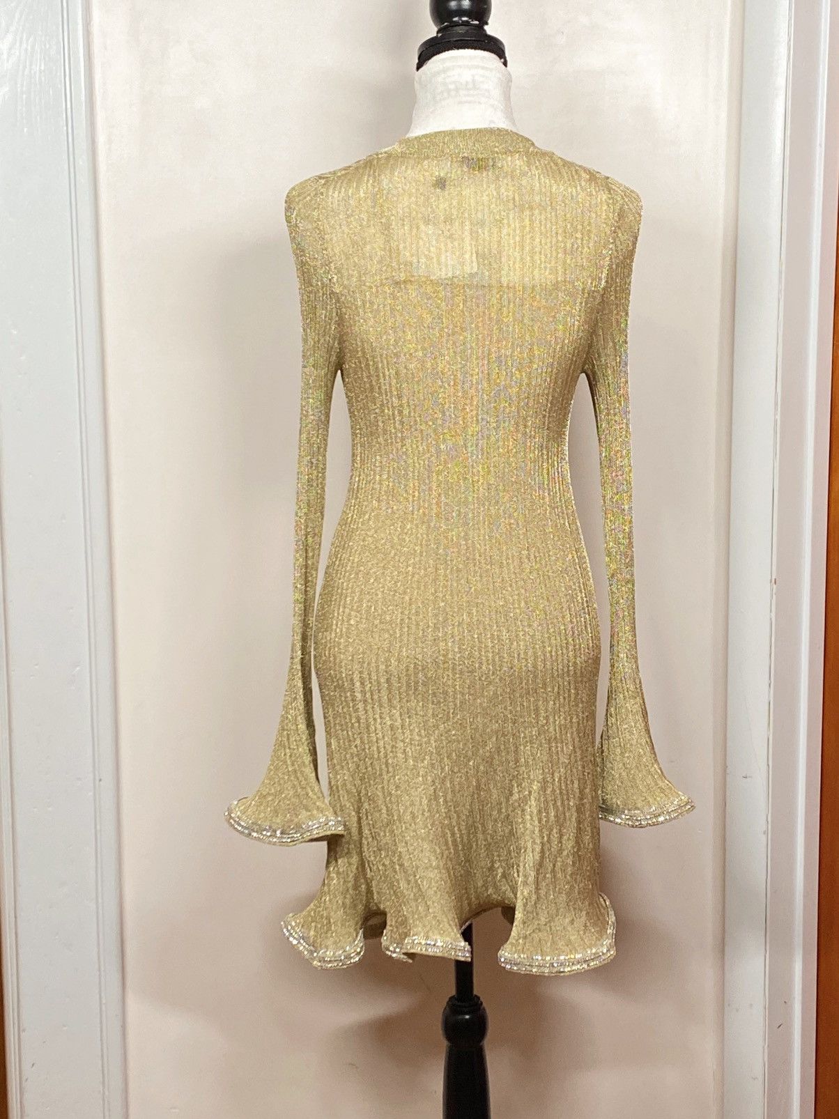 Simkhai SIMKHAI Zelda Metallic Flared Hem Rib-Knit Minidress size M Size M / US 6-8 / IT 42-44 - 11 Thumbnail