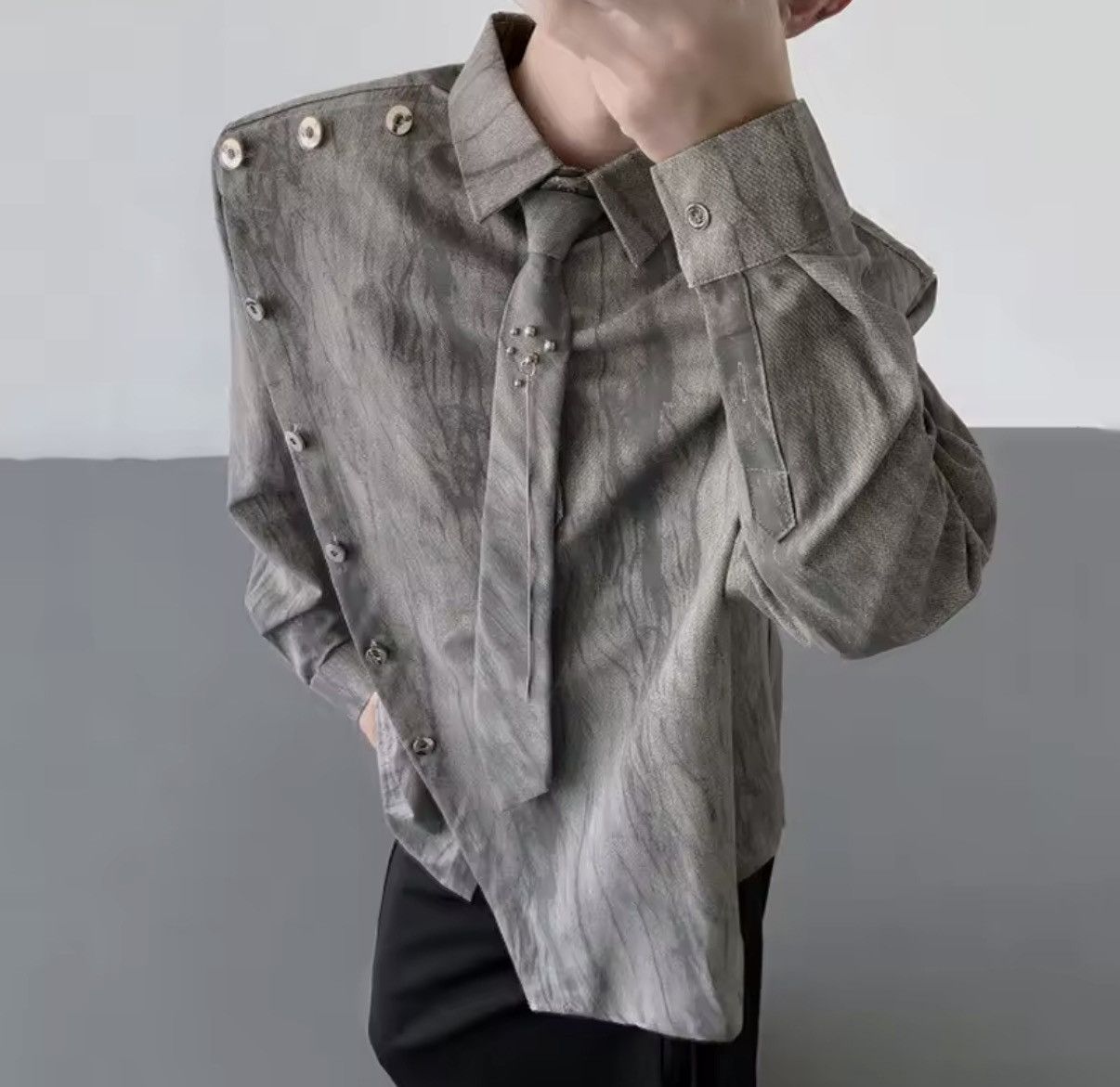 Other Designer Streetwear Asymmetric Punk Long Sleeve Shirt Size US M / EU 48-50 / 2 - 3 Thumbnail