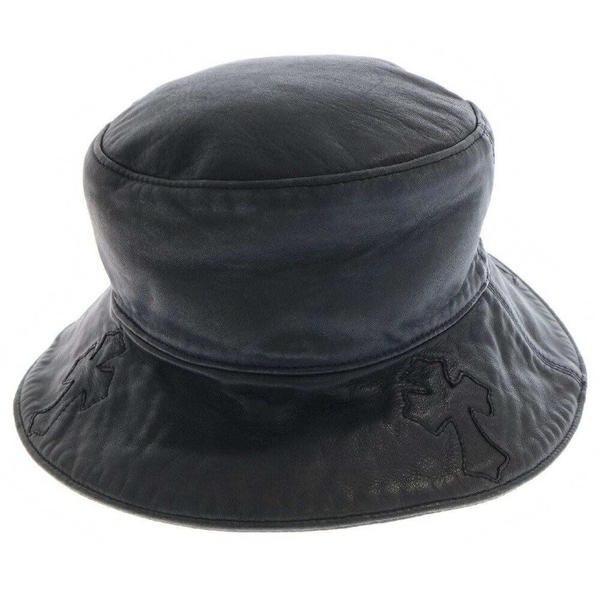 Chrome Hearts Chrome hearts cemetery Cross leather patch bucket hat Size ONE SIZE - 1 Thumbnail