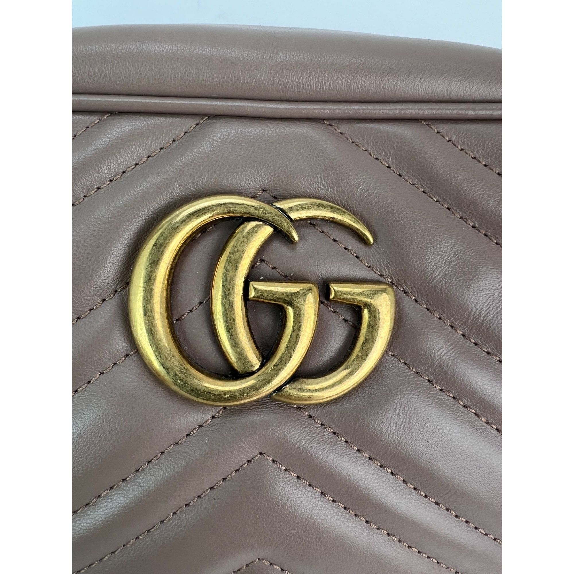 Gucci Gucci GG Marmont Small Chain Beige Matelasse Leather Crossbo Size ONE SIZE - 13 Thumbnail