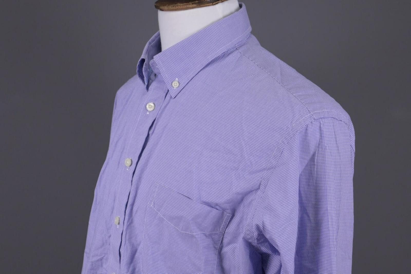Designer Hackett London Blue Check Printed White Shirt Size XXL Size US XXL / EU 58 / 5 - 9 Thumbnail