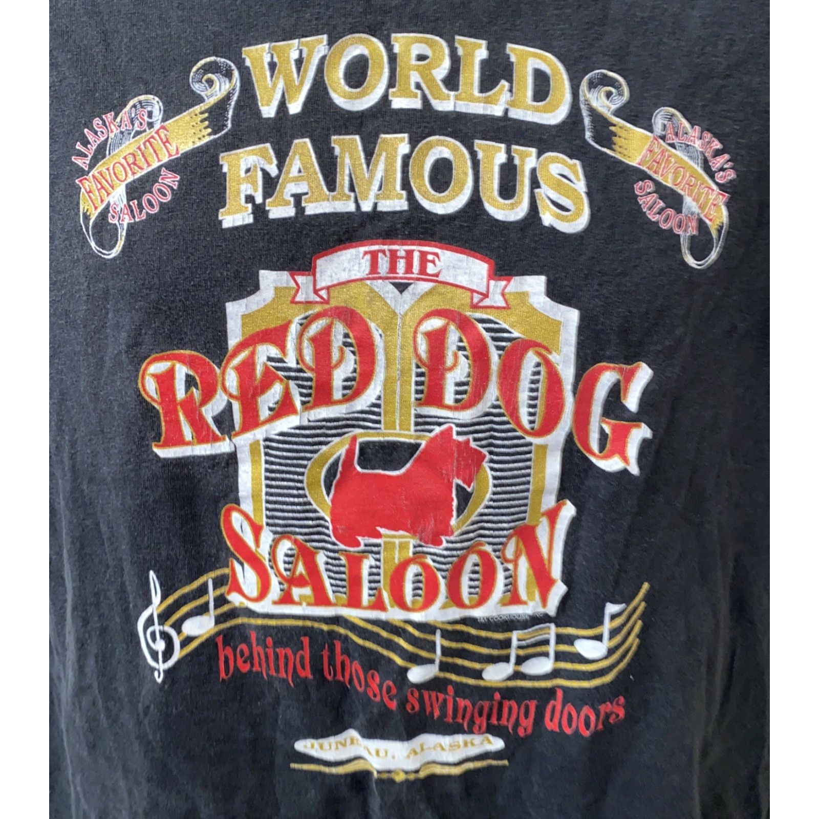 Hanes VINTAGE Hanes T-Shirt World Famous Saloon Heavyweight Black Short Sleeve Mens L Size US L / EU 52-54 / 3 - 2 Thumbnail
