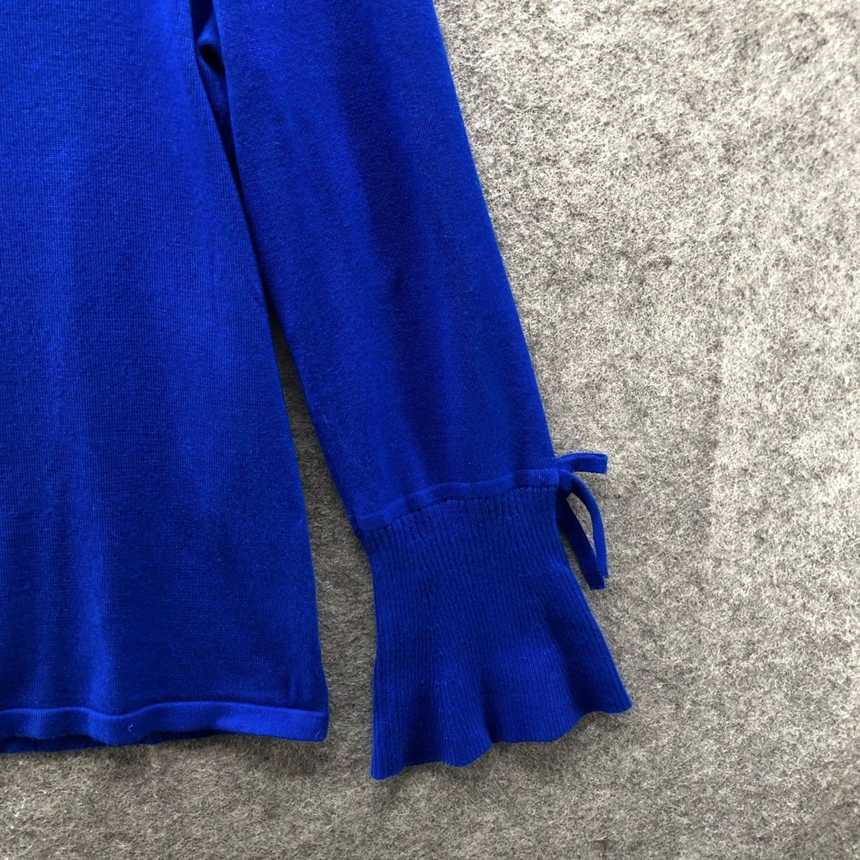 Vintage Cable & Gauge Bell Sleeve Boat Neck Sweater Womens M Royal Blue Knit Size M / US 6-8 / IT 42-44 - 5 Thumbnail