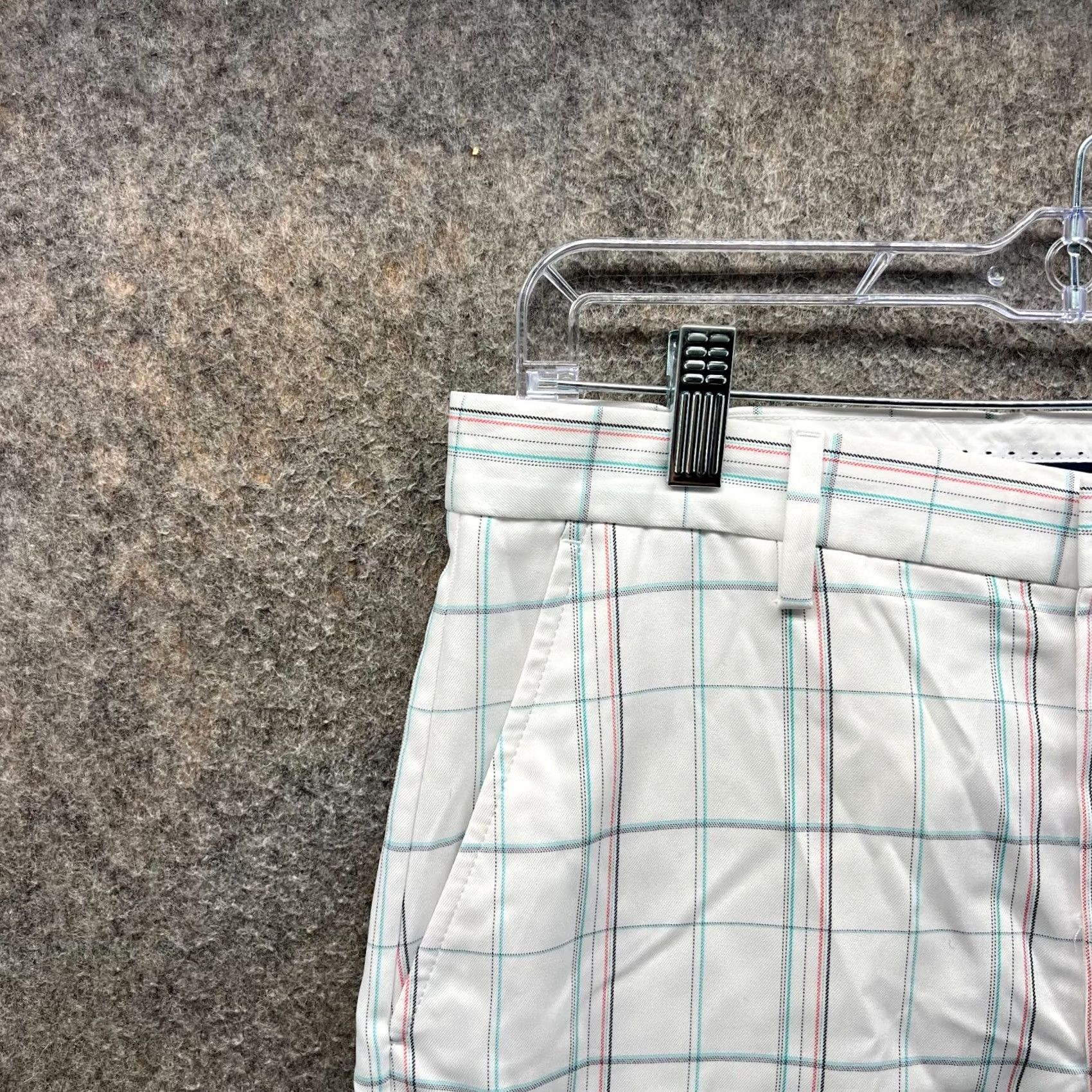 Vintage Greg Norman Shorts Mens 32 White Chino Flat Front Canvas Golf Golfer Glen Check Size US 32 / EU 48 - 5 Thumbnail