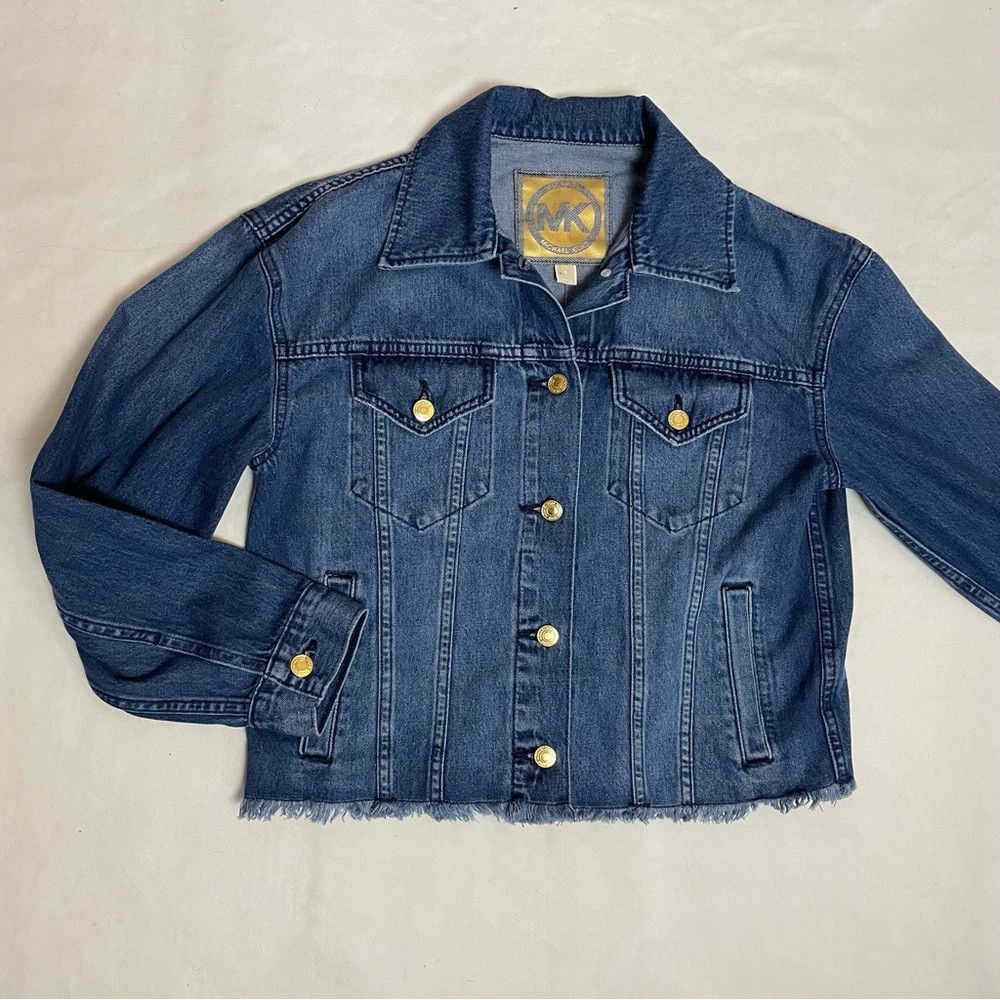Michael Kors NWT New $130 Michael Kors Denim Frayed Hemline Rivera Blue Size S / US 4 / IT 40 - 4 Thumbnail