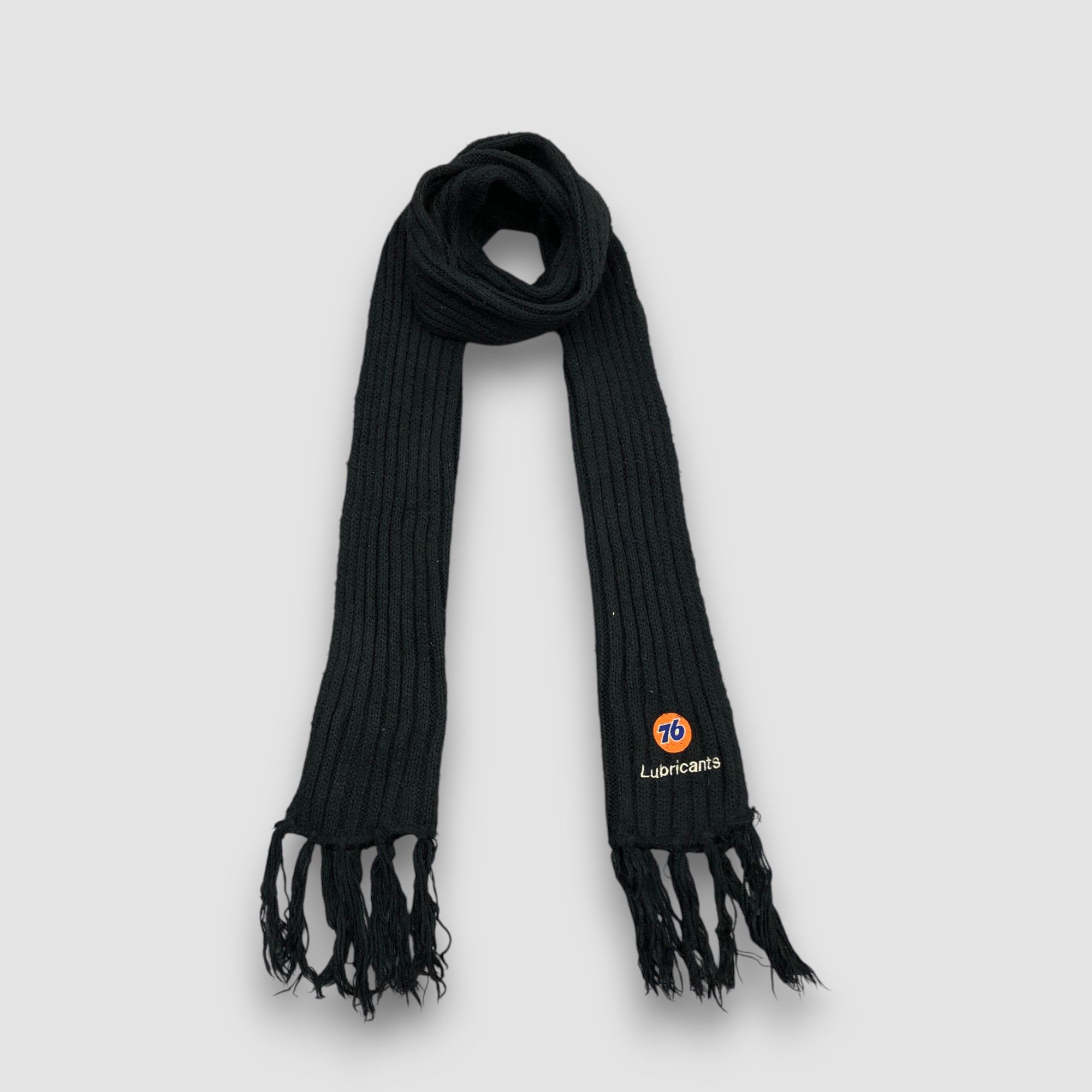 Japanese Brand Vintage 76 Lubricant Scarf Muffler Knit Racing Wool Scarves Size ONE SIZE - 1 Thumbnail