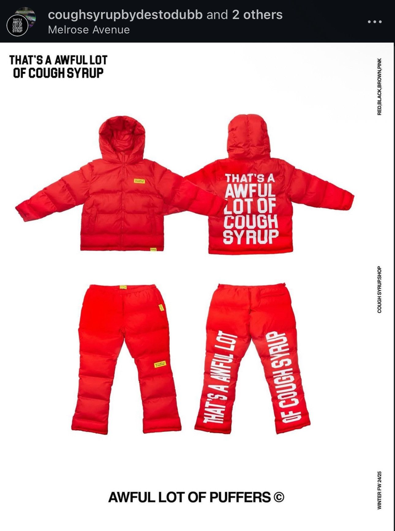 Awful Lot of Cough Syrup Thats awful lot of cough syrup puffer flared pants XL 38-40 Size US 40 / EU 56 - 6 Thumbnail