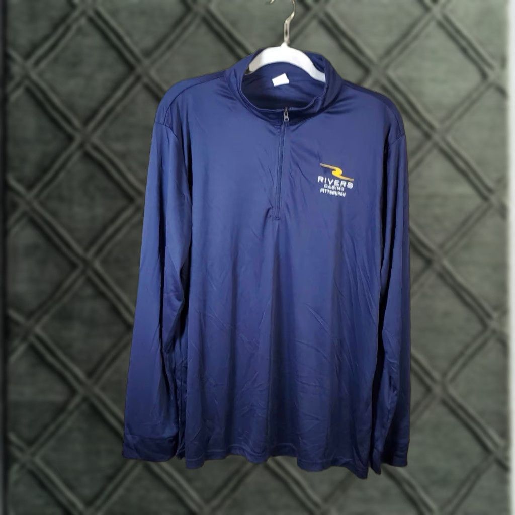 Vintage VINTAGE Rivers Casino Pittsburgh PA 1/4 Zip Long Sleeve Shirt Mens L Blue 1/4 Zip Modern Casual Size US L / EU 52-54 / 3 - 1 Thumbnail