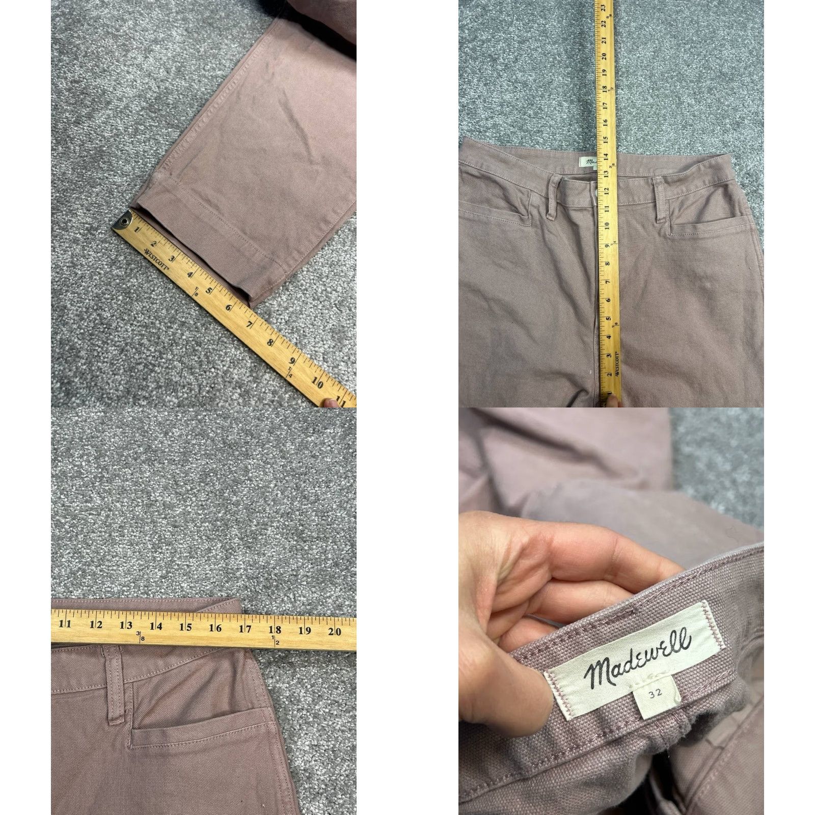 Madewell Madewell Pink Cotton Stretch High Rise Tapered Leg Slim Emmett Pants Womens 32 Size 24" / US 00 / IT 34 - 8 Thumbnail