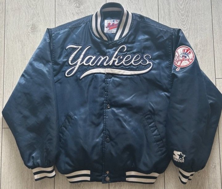 RARE Vintage 90s Distressed New York Yankees Satin Jacket by