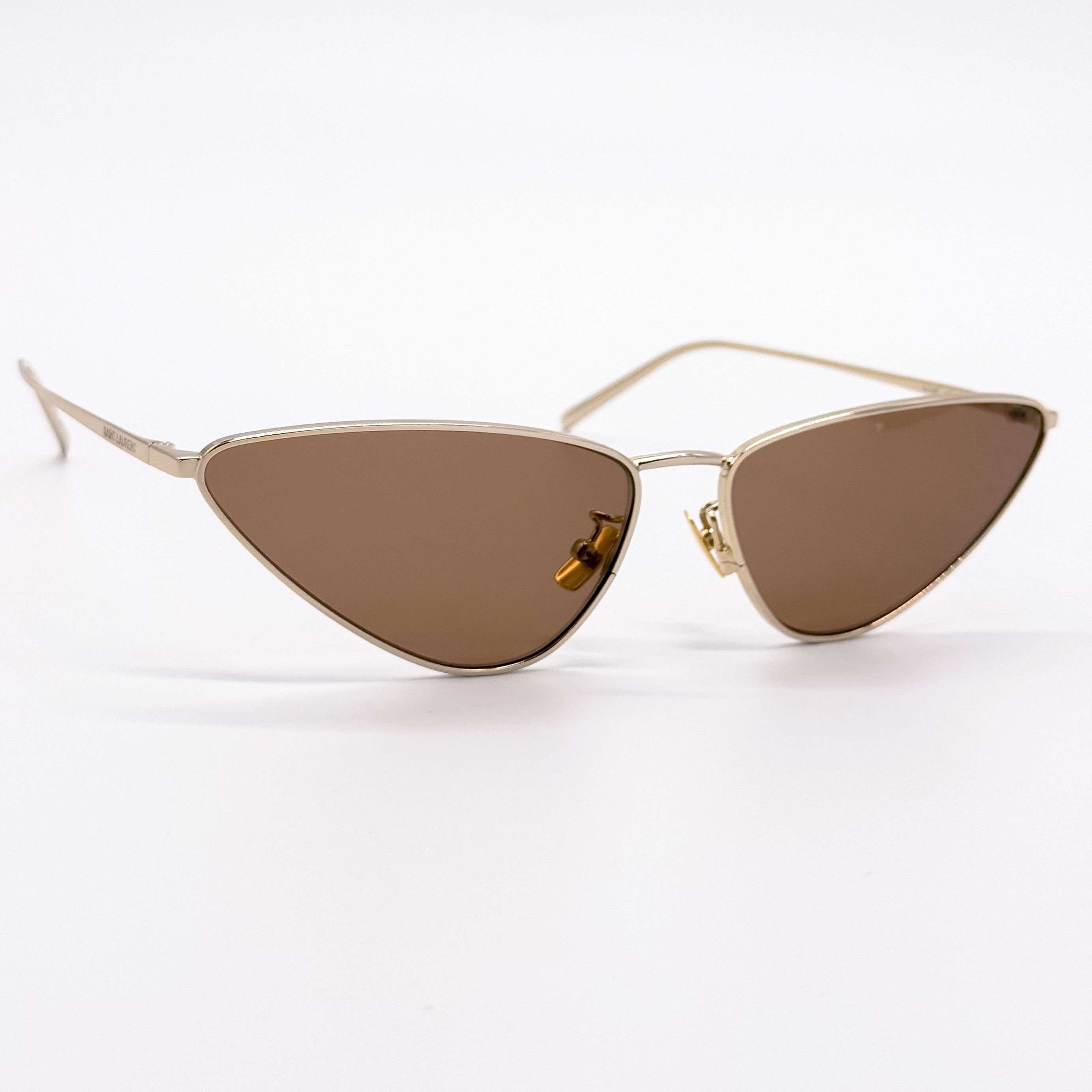 Yves Saint Laurent NEW SAINT LAURENT SL 487 003 WOMEN GOLD BROWN SUNGLASSES Size ONE SIZE - 6 Thumbnail