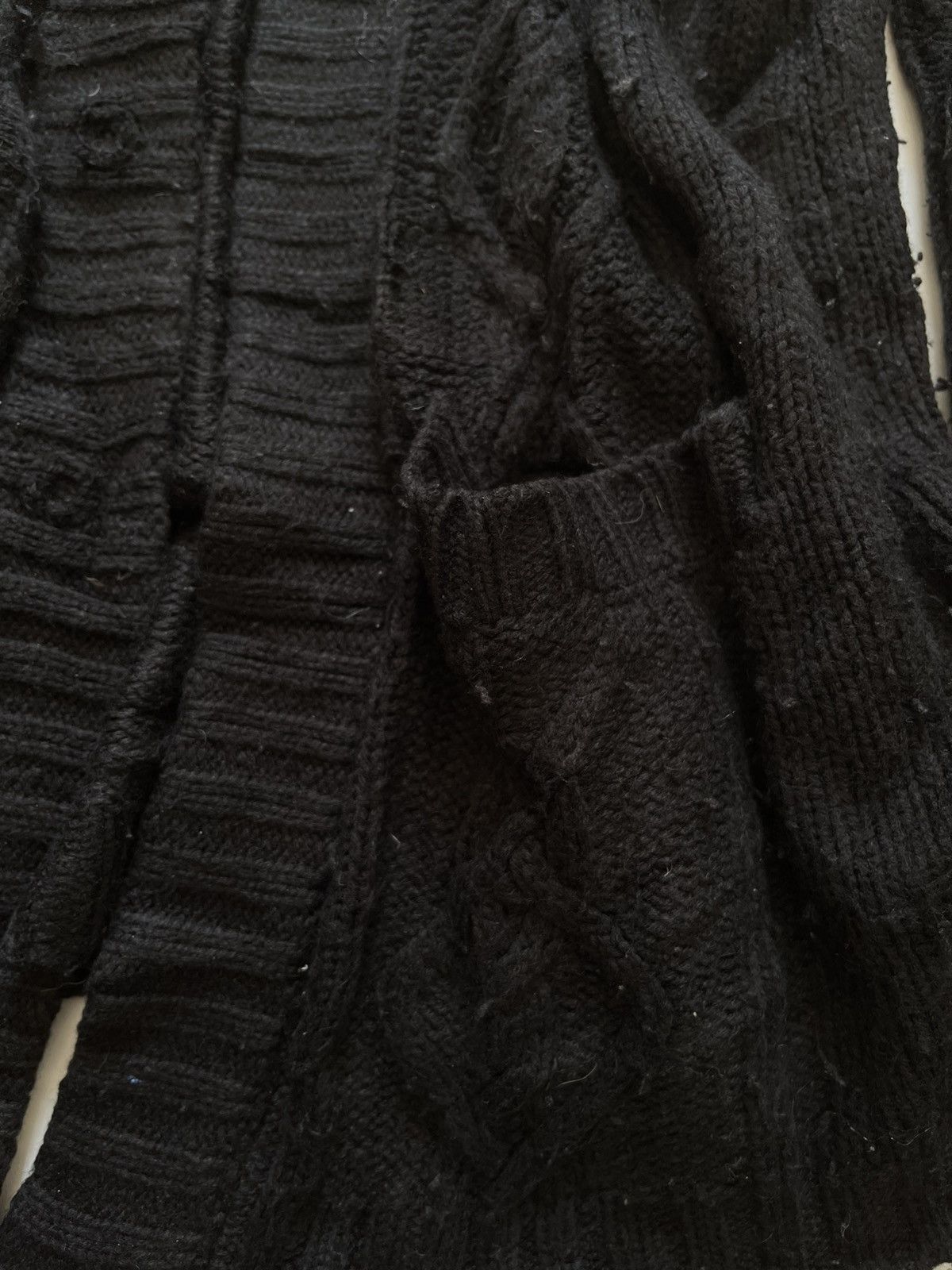 Le Grande Bleu (L.G.B.) Japanese semanticdesign fur cable knit hoodie Size US M / EU 48-50 / 2 - 4 Thumbnail