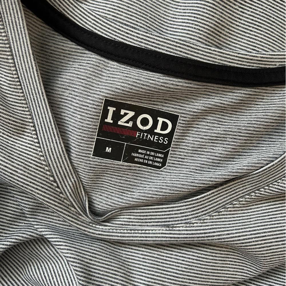 Izod IZOD Fitness Women's Size Medium Grey Striped T-Shirt Size M / US 6-8 / IT 42-44 - 3 Thumbnail