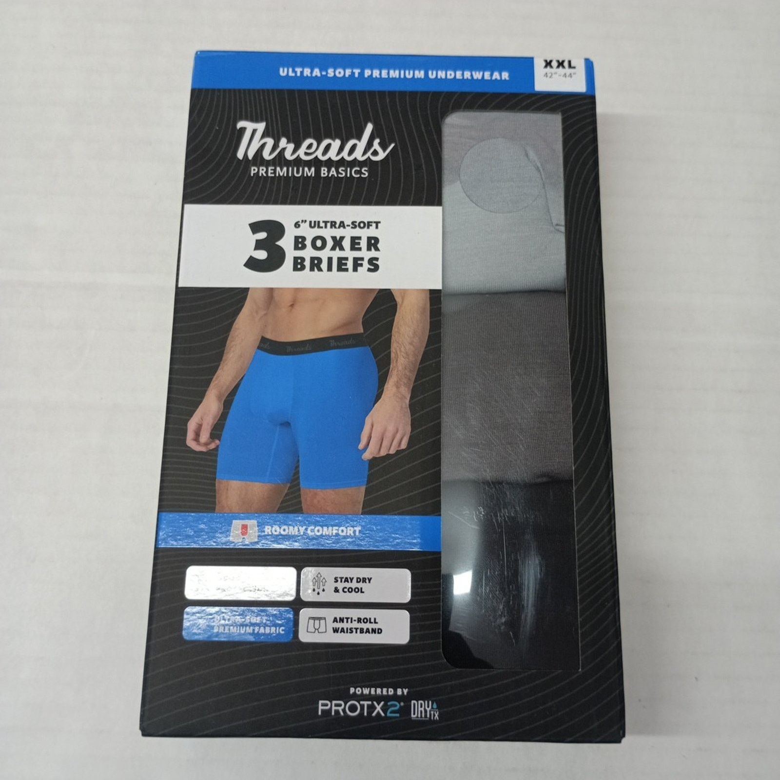 Other Threads Men's 6" Ultra-Soft Boxer Briefs 3-Pack Sz 2XL 42-44 Size 42 - 1 Thumbnail