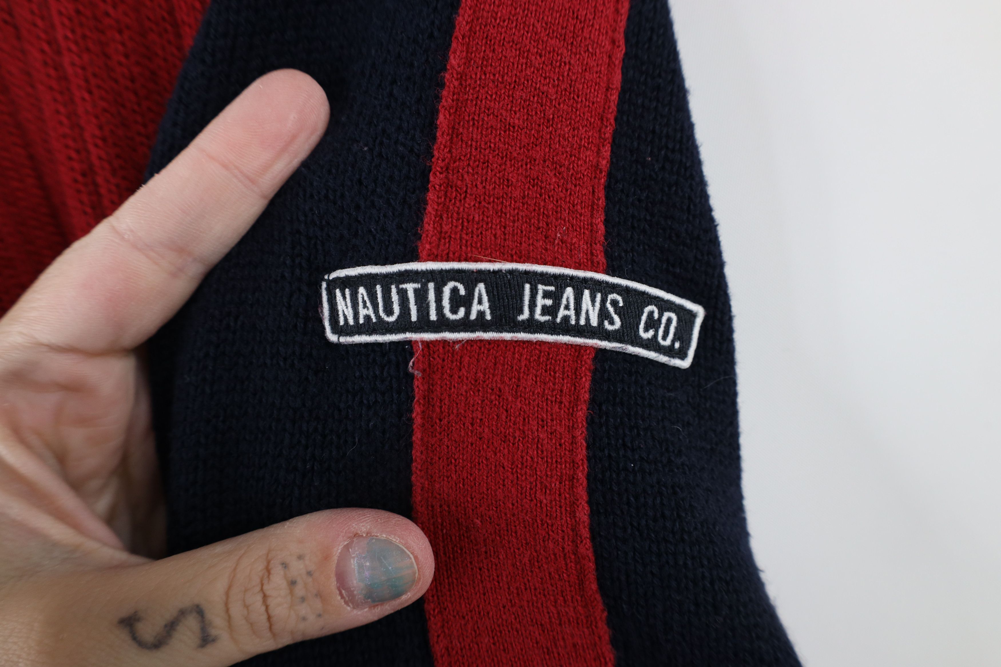 Nautica × Vintage Vintage 90s Nautica Ribbed Knit Half Zip Pullover Sweater Size US XL / EU 56 / 4 - 4 Thumbnail