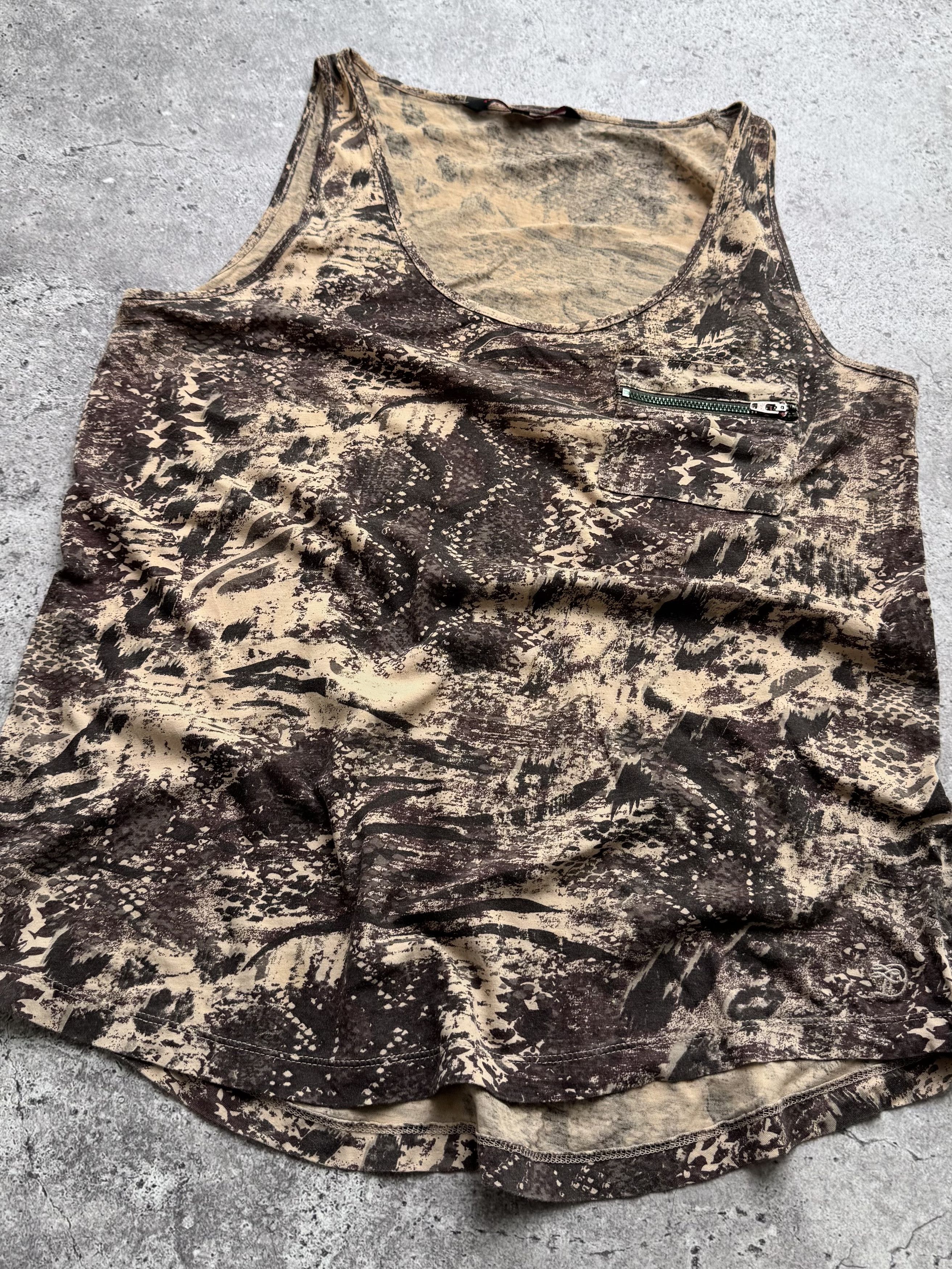 Vintage Vintage Animal Print Tank Top Zip Pocket Y2K Grunge (E8) Size S / US 4 / IT 40 - 2 Thumbnail