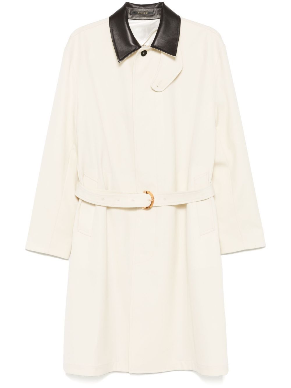 Wales Bonner o1mle0825 Unisex Noon Crombie Car Coat in Neutrals Size US S / EU 44-46 / 1 - 1 Thumbnail