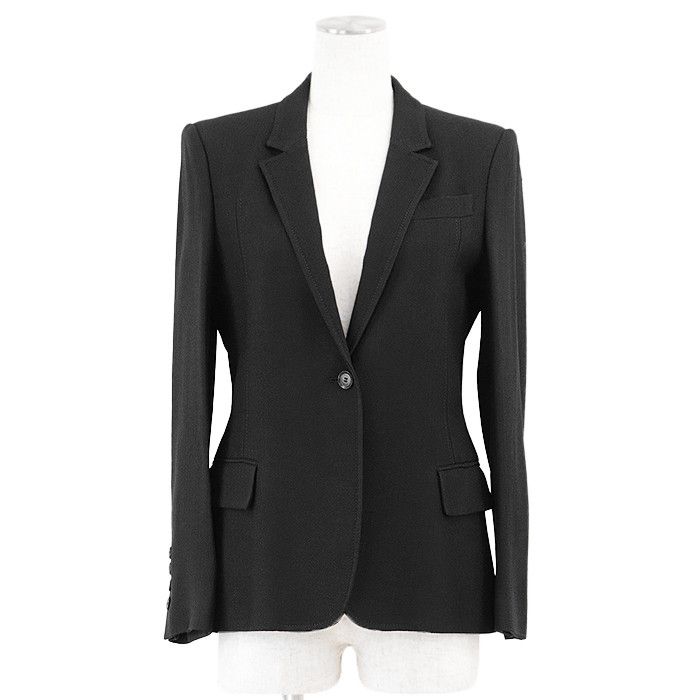 Gucci Gucci Gucci Crepe 100% Rayon Tailored Jacket Leather Outerwear DUTY FREE for USA Size ONE SIZE - 1 Thumbnail