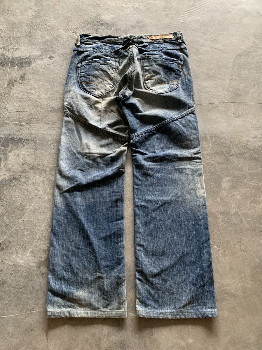 Japanese Brand vintage buckle back jeans sick washed distressed Size US 35 - 14 Thumbnail