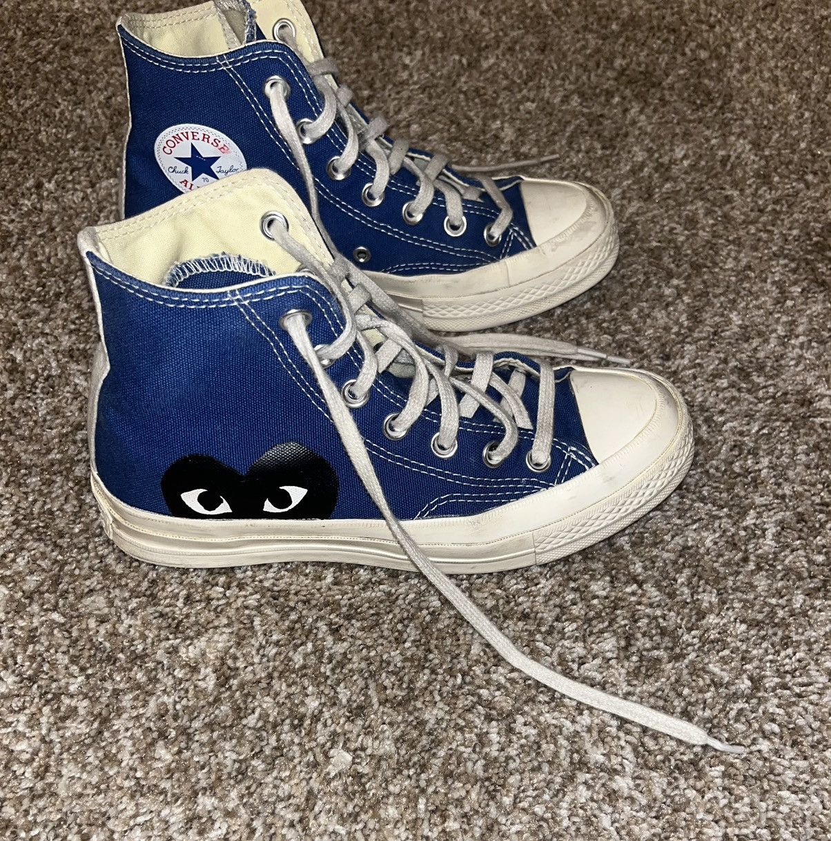 Comme des Garcons × Converse Blue Converse Comme des Garçons High Tops Size US 6 / IT 36 - 1 Thumbnail