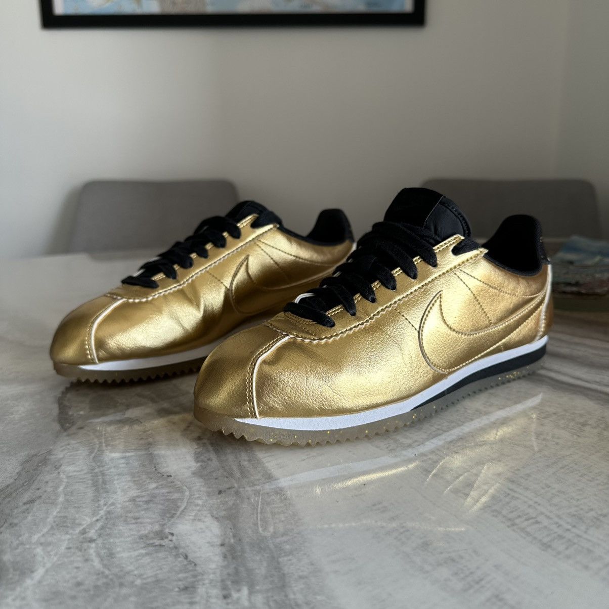 Nike Nike Classic Cortez Leather SE 'Metallic Gold' Sneakers Size US 8 / IT 38 - 2 Thumbnail