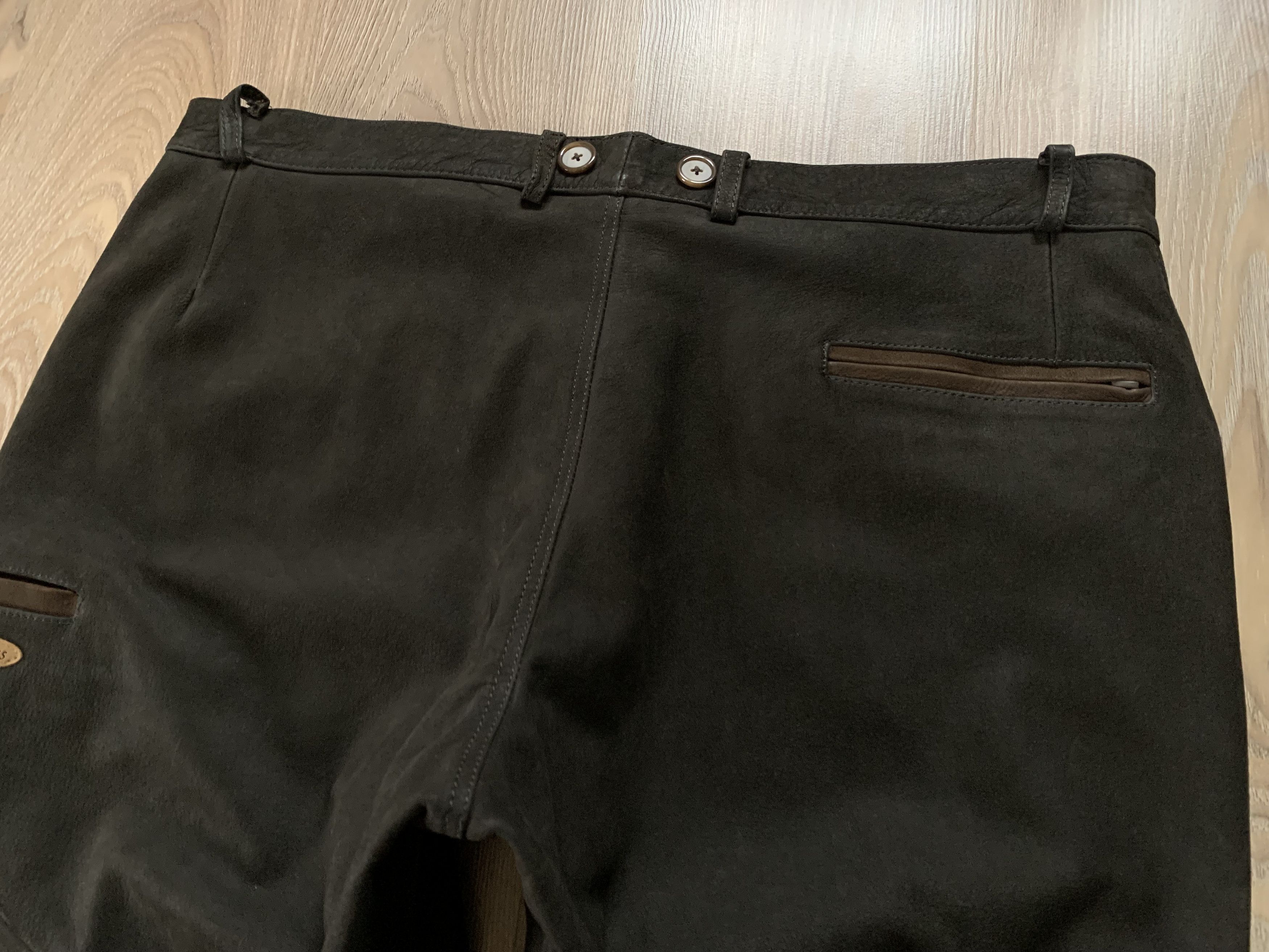 Hunter Vintage Hubertus Hunting Heavy Leather Trousers Pant Size US 44 / EU 60 - 6 Thumbnail