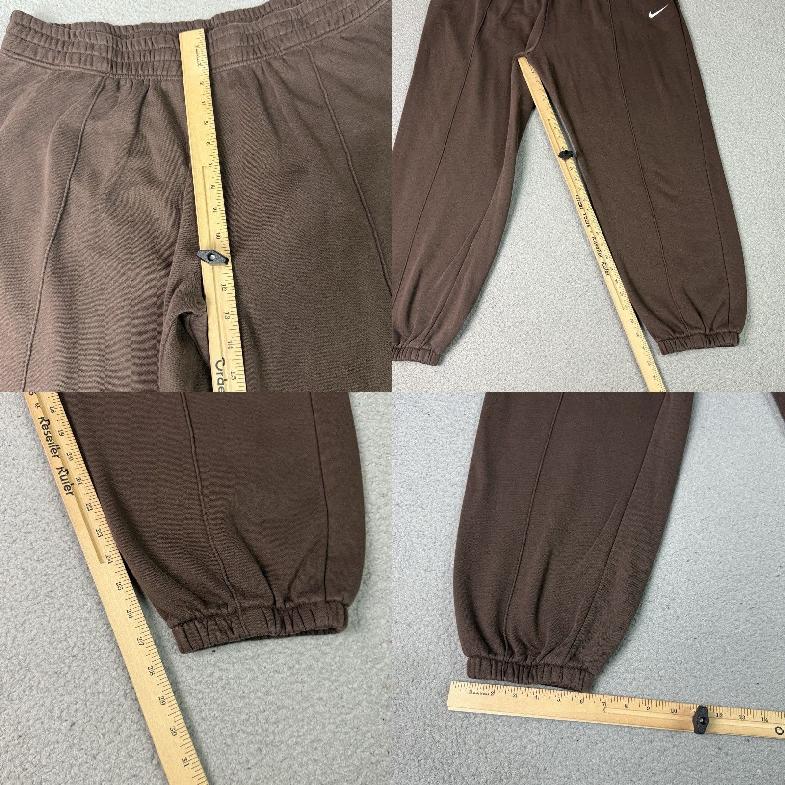 Nike VINTAGE Nike Sweatpants Mens XL Brown Travis Elastic Waist Tapered Swoosh Logo Essential Logo Decade 90s Mens XL Brown Sweatpants Size US 36 / EU 52 - 9 Thumbnail