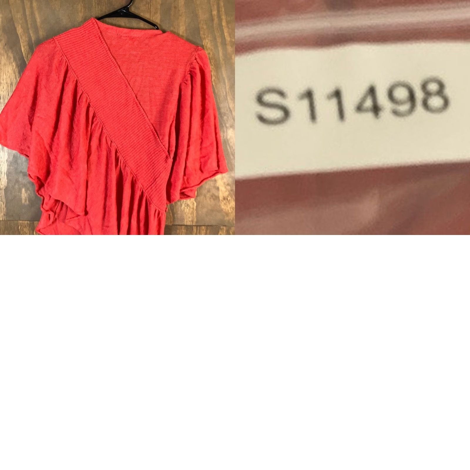 Anthropologie Anthropologie Moth Sweater Orange Wrap Shirt S/M Womens Knit V-Neck Short Sleeve Bohemian Ruffle Size S / US 4 / IT 40 - 9 Thumbnail