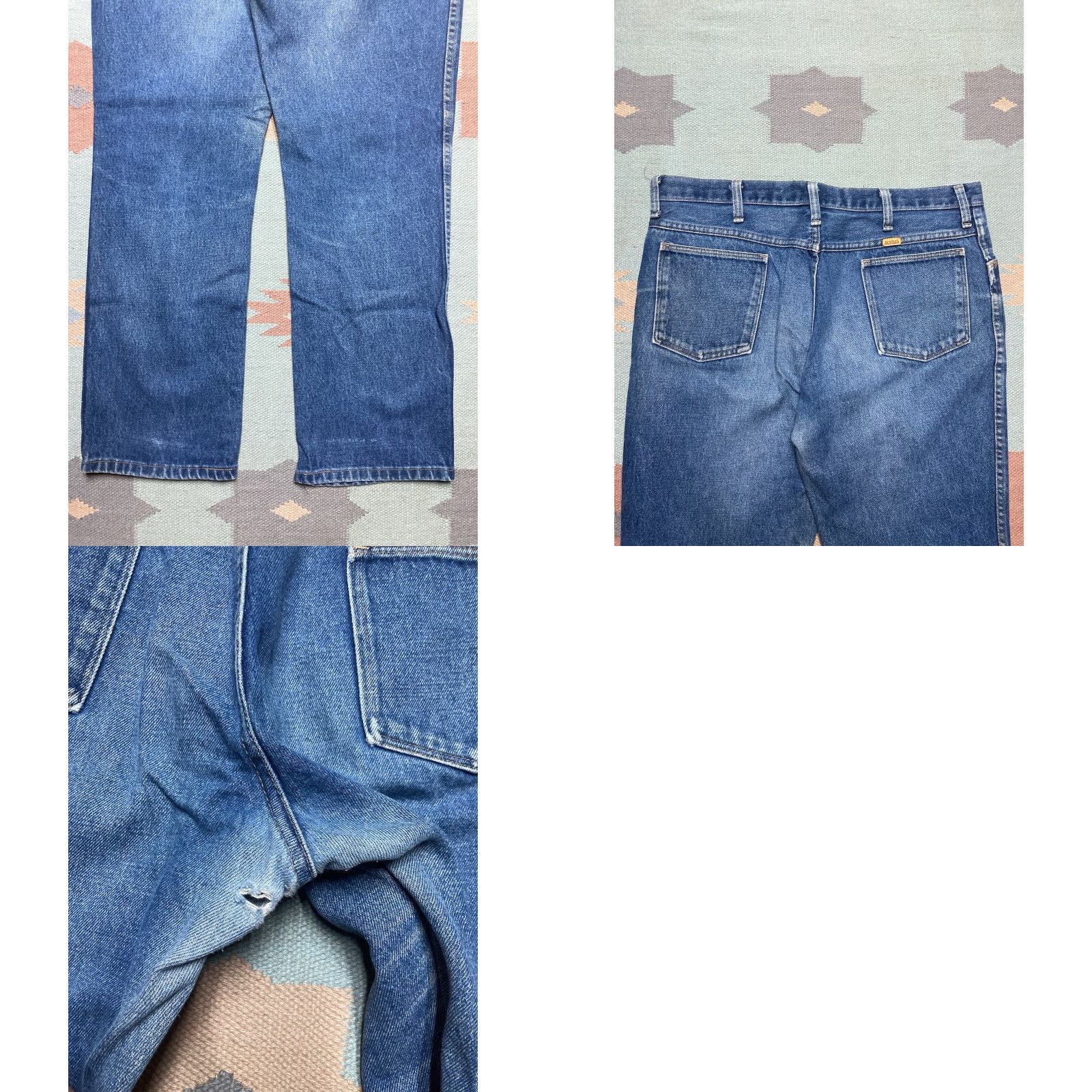 Denime VINTAGE Rustler Jeans Men 37x30 Blue Denim Straight USA 80s Talon Jeans Straight Leg Inseam 30 Inseam 30 Mens Blue Size US 37 - 8 Thumbnail
