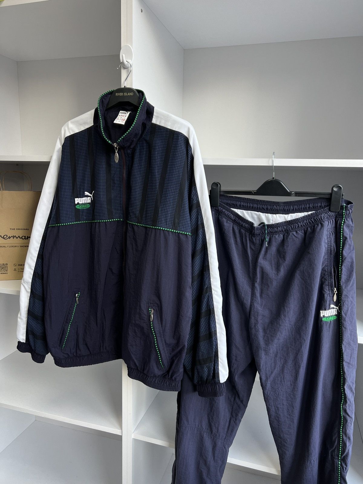 Puma × Vintage Vintage Puma Y2k Streetwear Denim Navy Suit Size US XXL / EU 58 / 5 - 11 Thumbnail