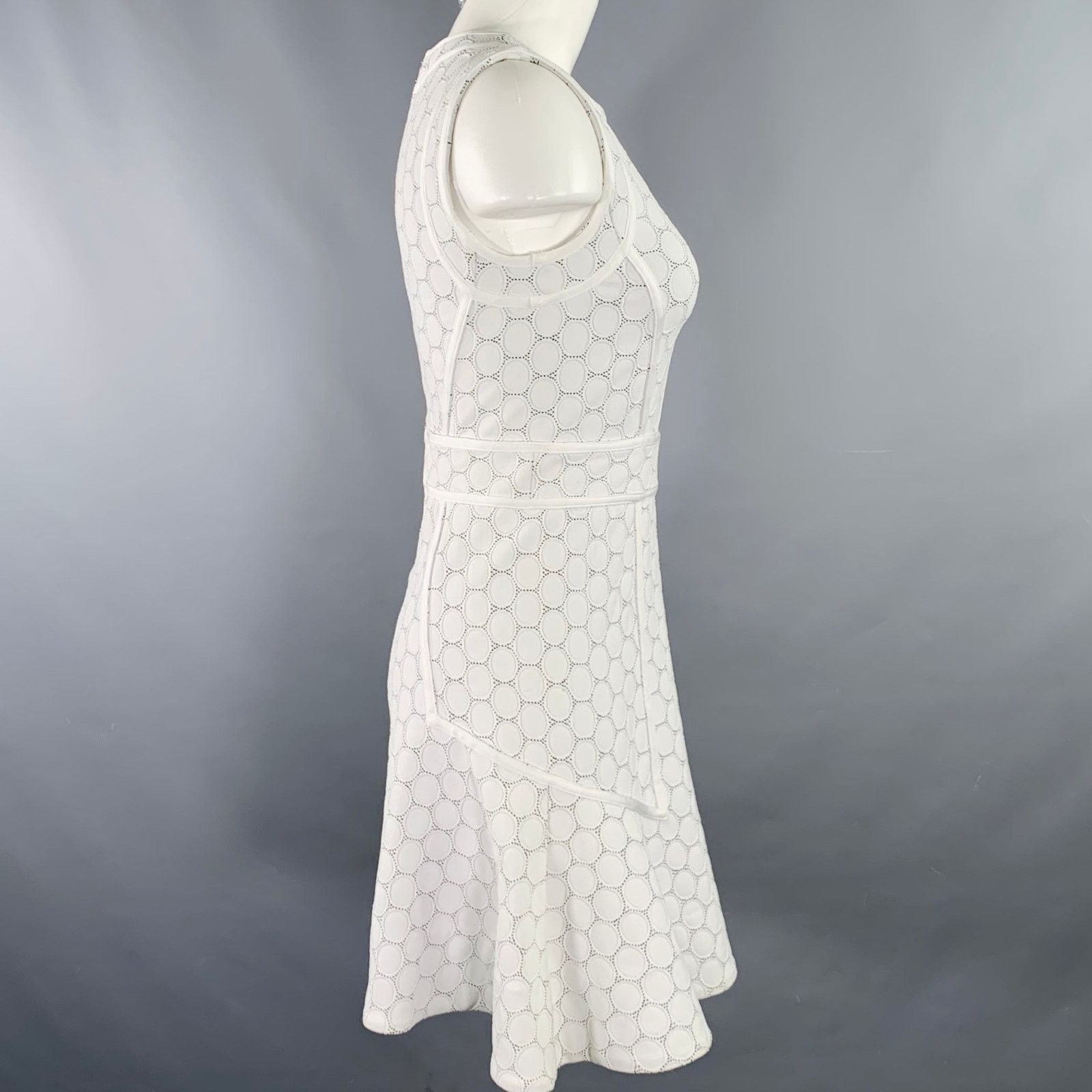 Marc by Marc Jacobs Size XS White Black Nylon Blend Dots Sleeveless Dress Size XS / US 0-2 / IT 36-38 - 3 Thumbnail
