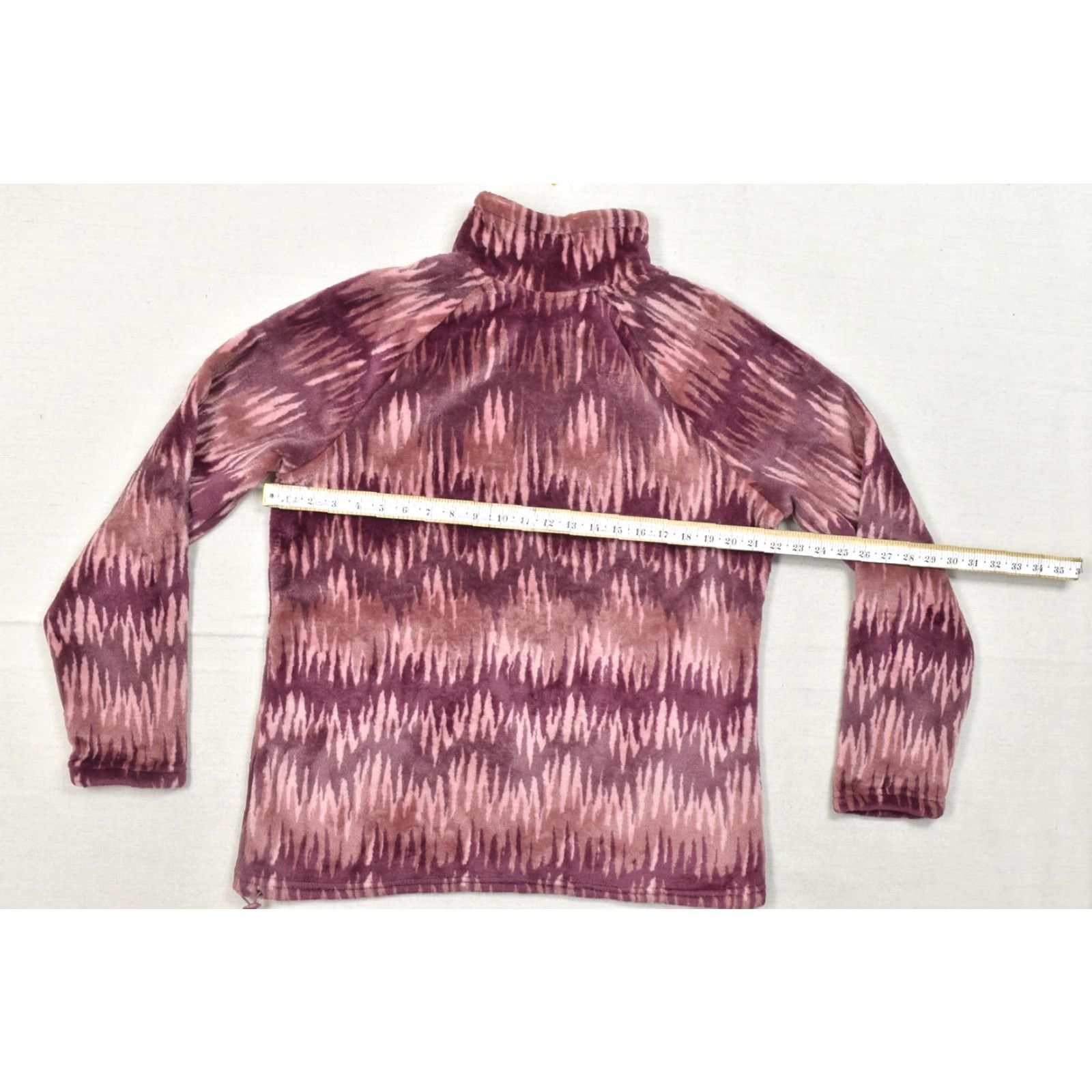 Eddie Bauer Eddie Bauer Womens XL Fleece Pullover Sweater Pink Purple Ikat 1/4 Zip Soft Size XL / US 12-14 / IT 48-50 - 2 Thumbnail